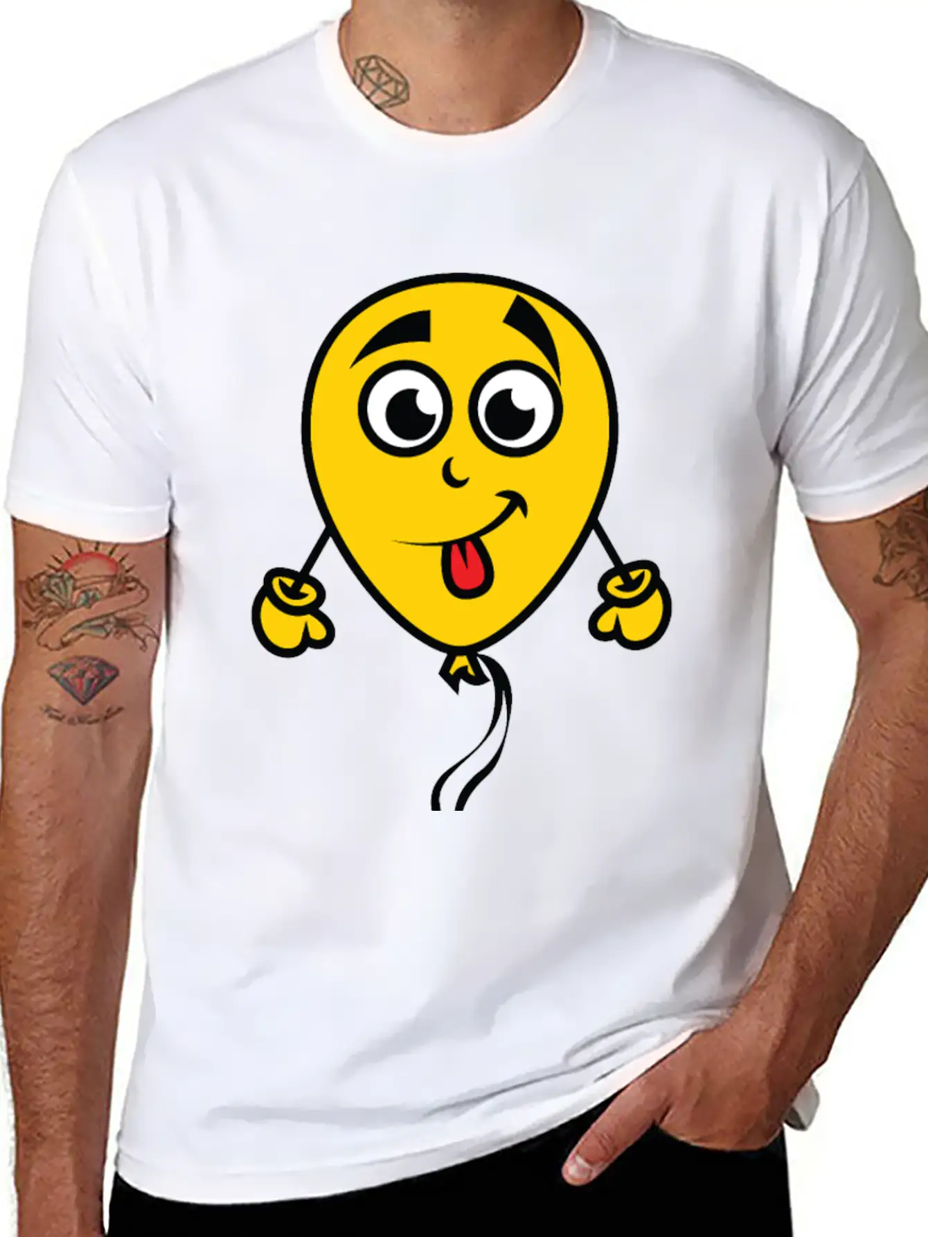 Yellow Balloon Character Unisex Casual T-Shirt – Clean Design For Daily Comfort