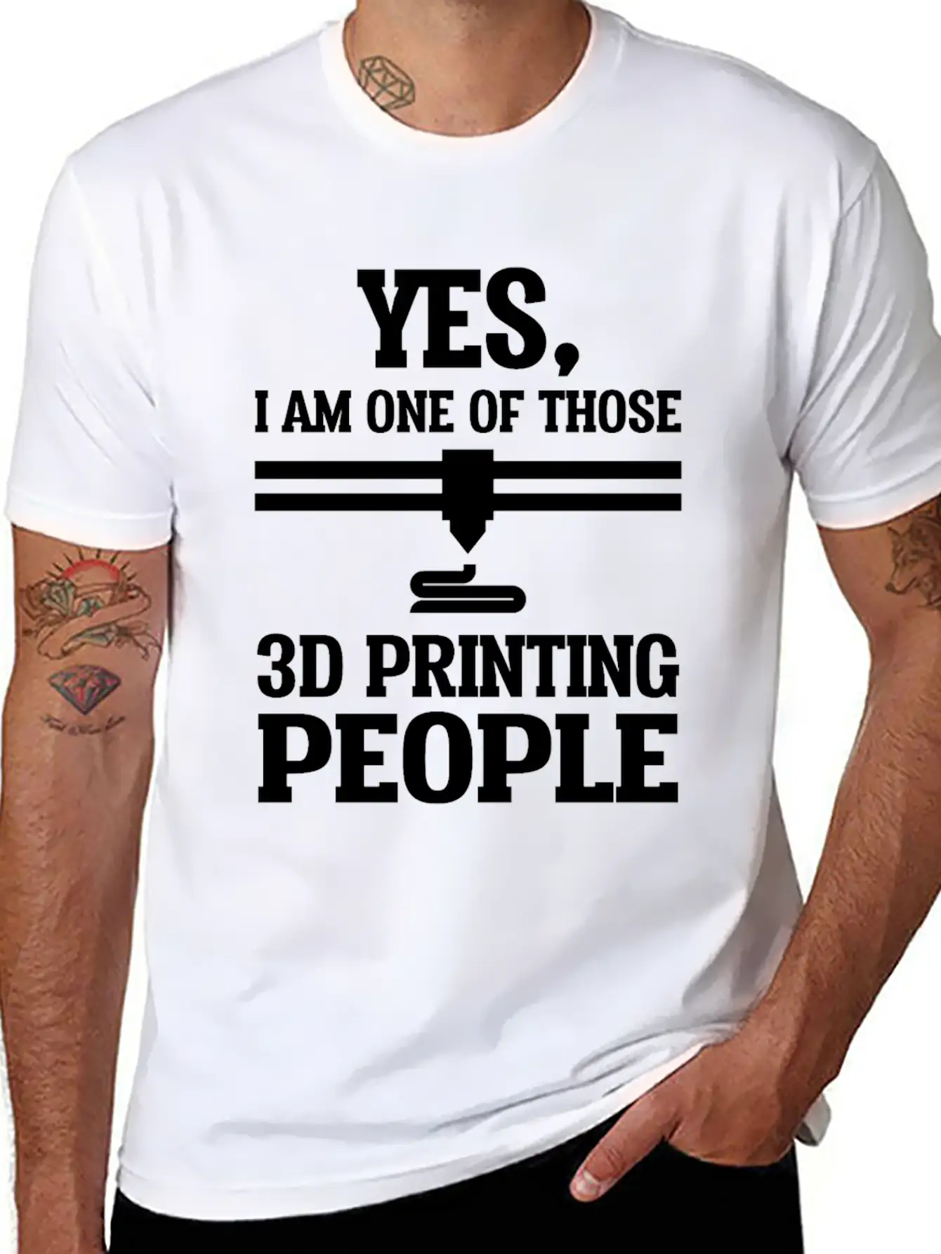 Yes One Of 3d Printing People 3d Printer Unisex Casual T-Shirt – Clean Design For Daily Comfort