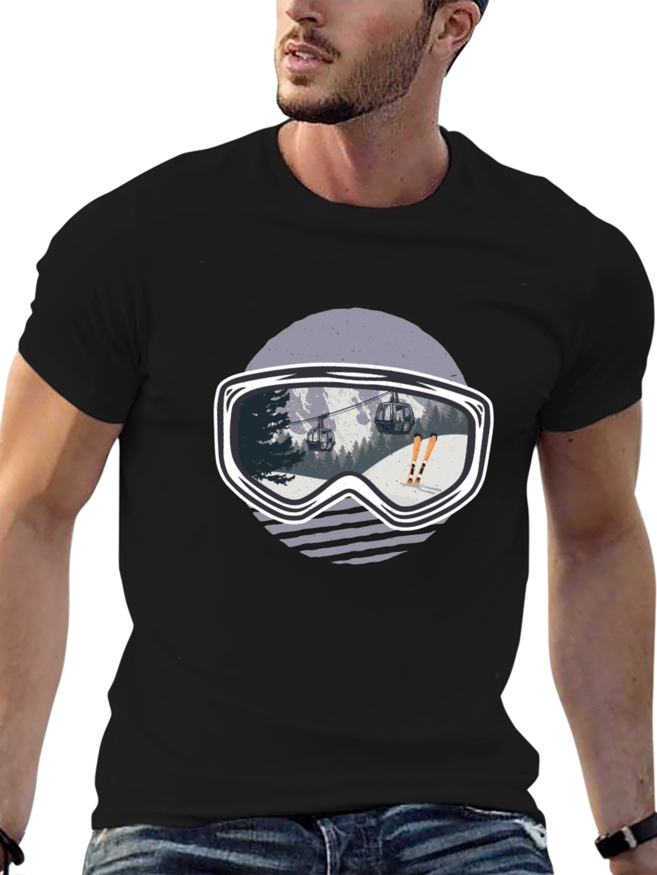 Ski Goggles Graphic Tee - Black