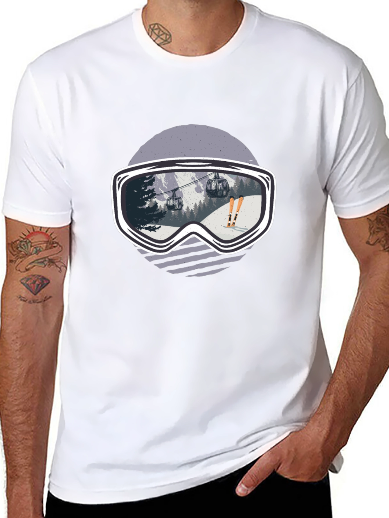 Ski Goggles Graphic Tee - Black