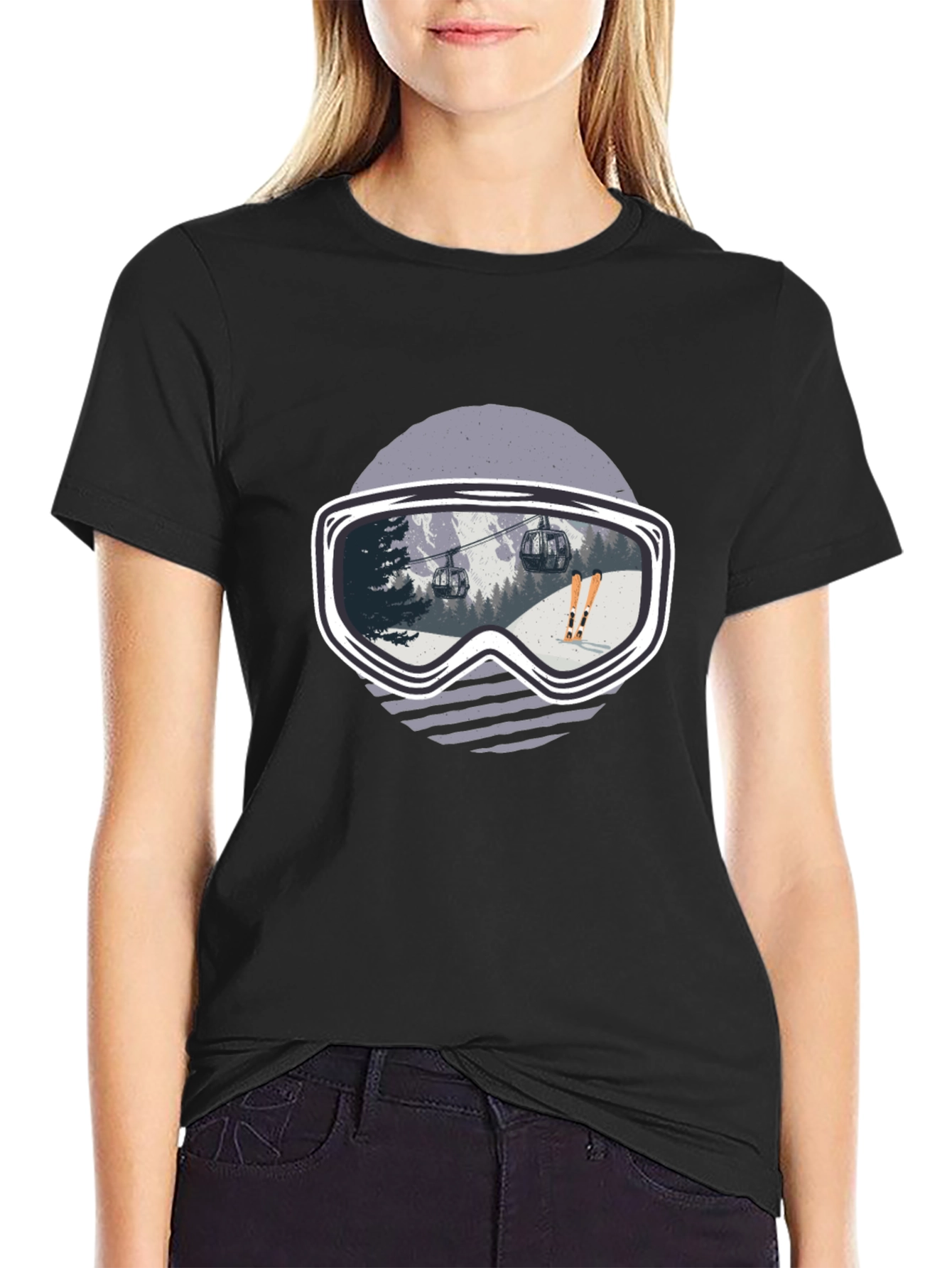 Ski Goggles Graphic Tee - Black