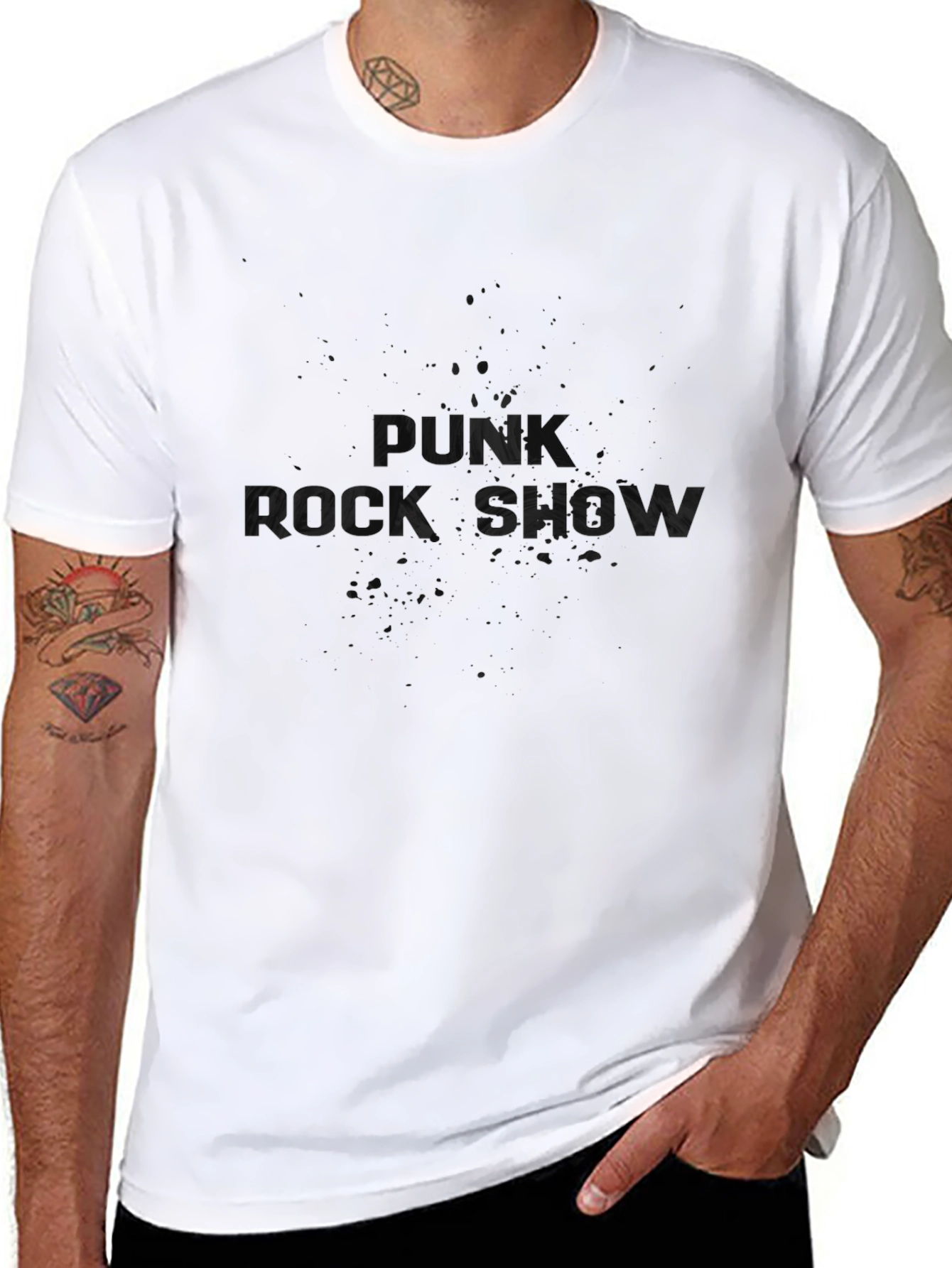 Mens Black Graphic T-Shirt - Rock Show