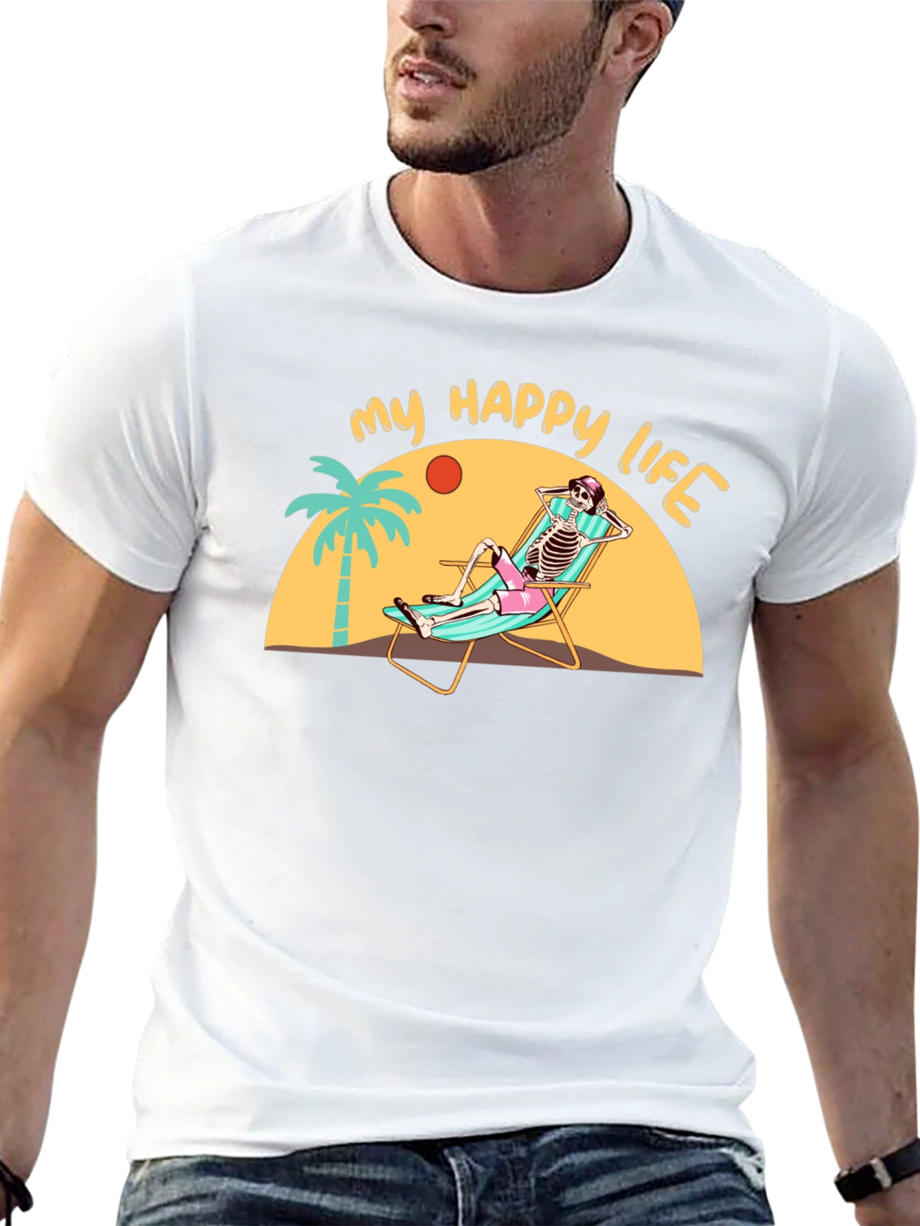 My Happy Life Skeleton Beach T-Shirt