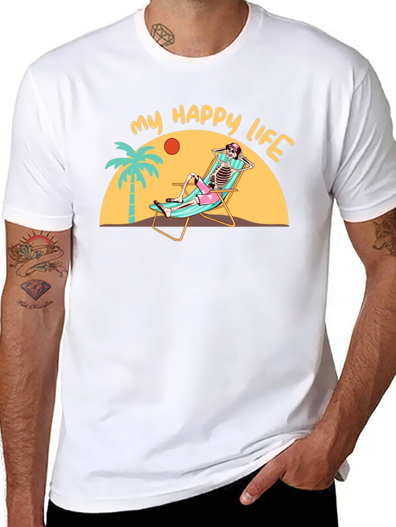 My Happy Life Skeleton Beach T-Shirt