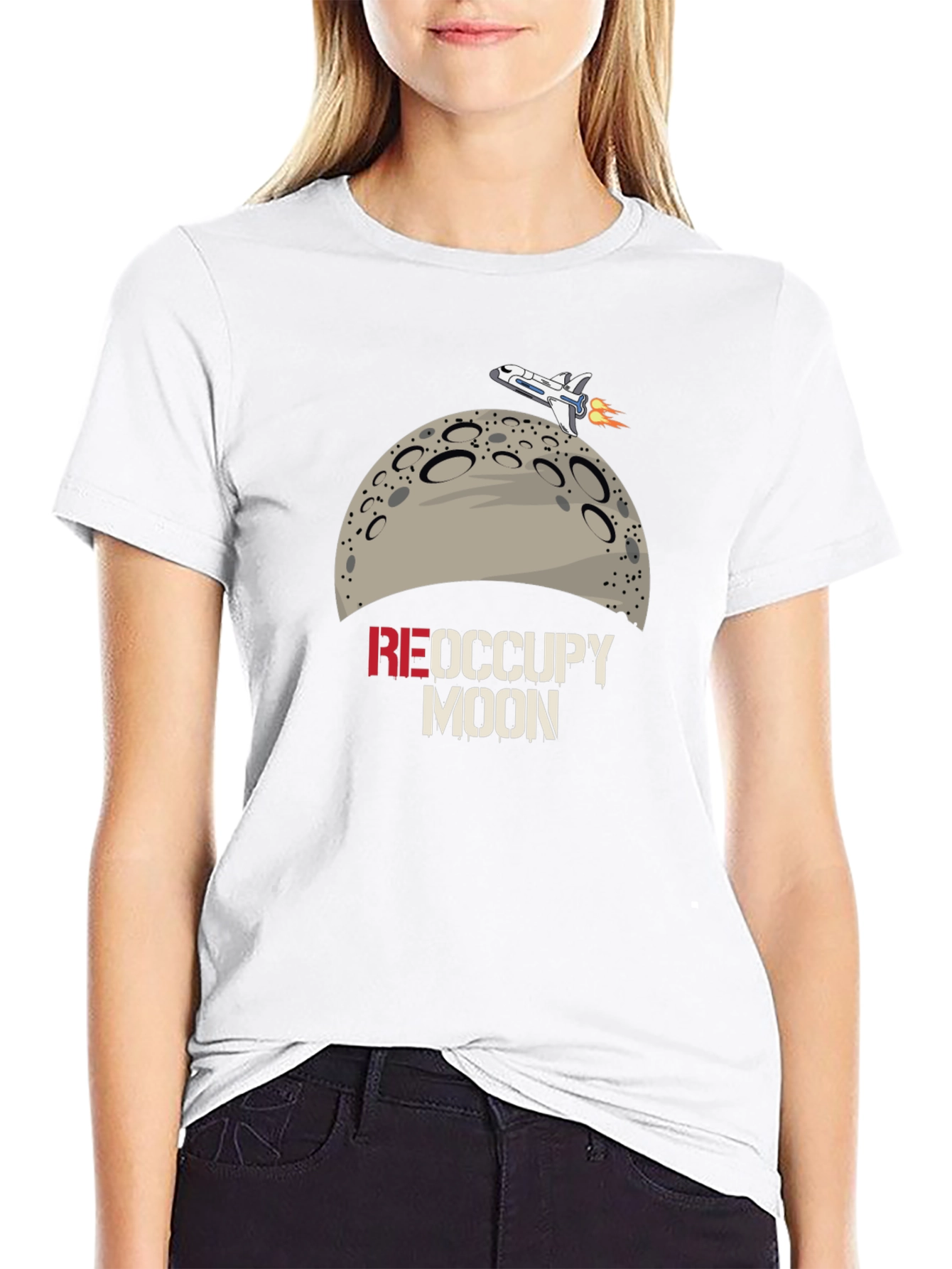 Occupy Moon Graphic T-Shirt - Space Adventure Tee