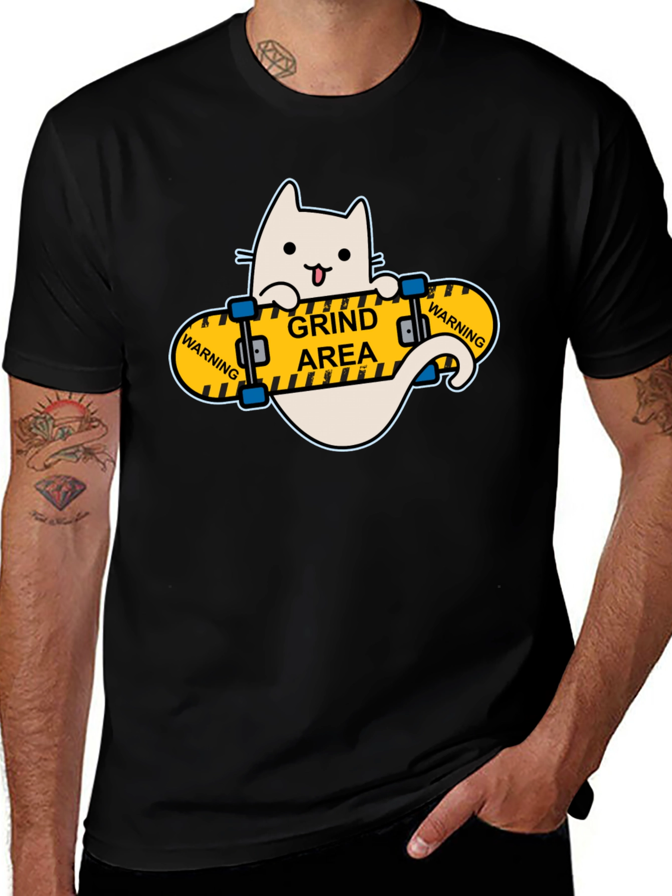 Grind Area Cat Skateboard T-Shirt
