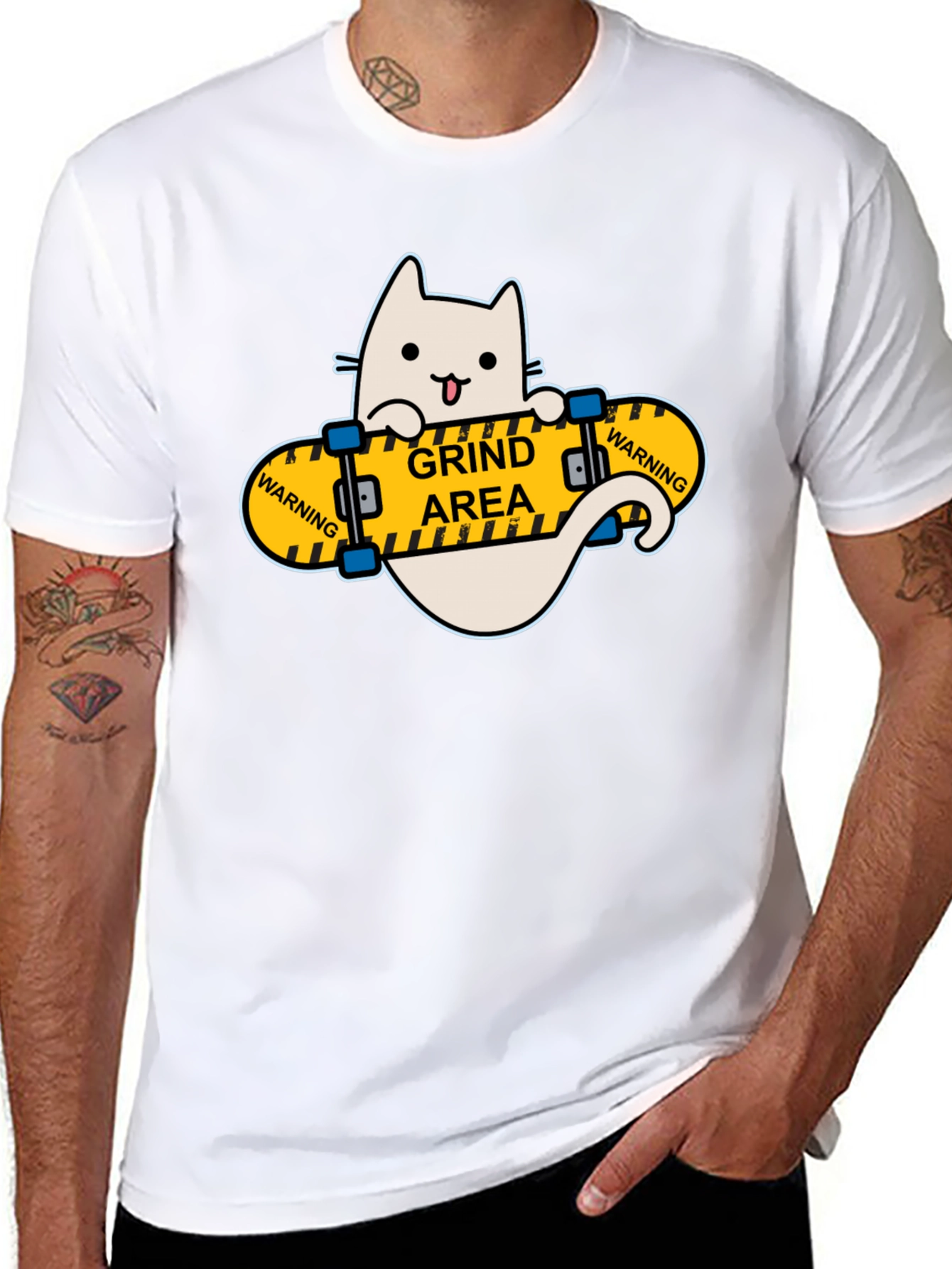 Grind Area Cat Skateboard T-Shirt