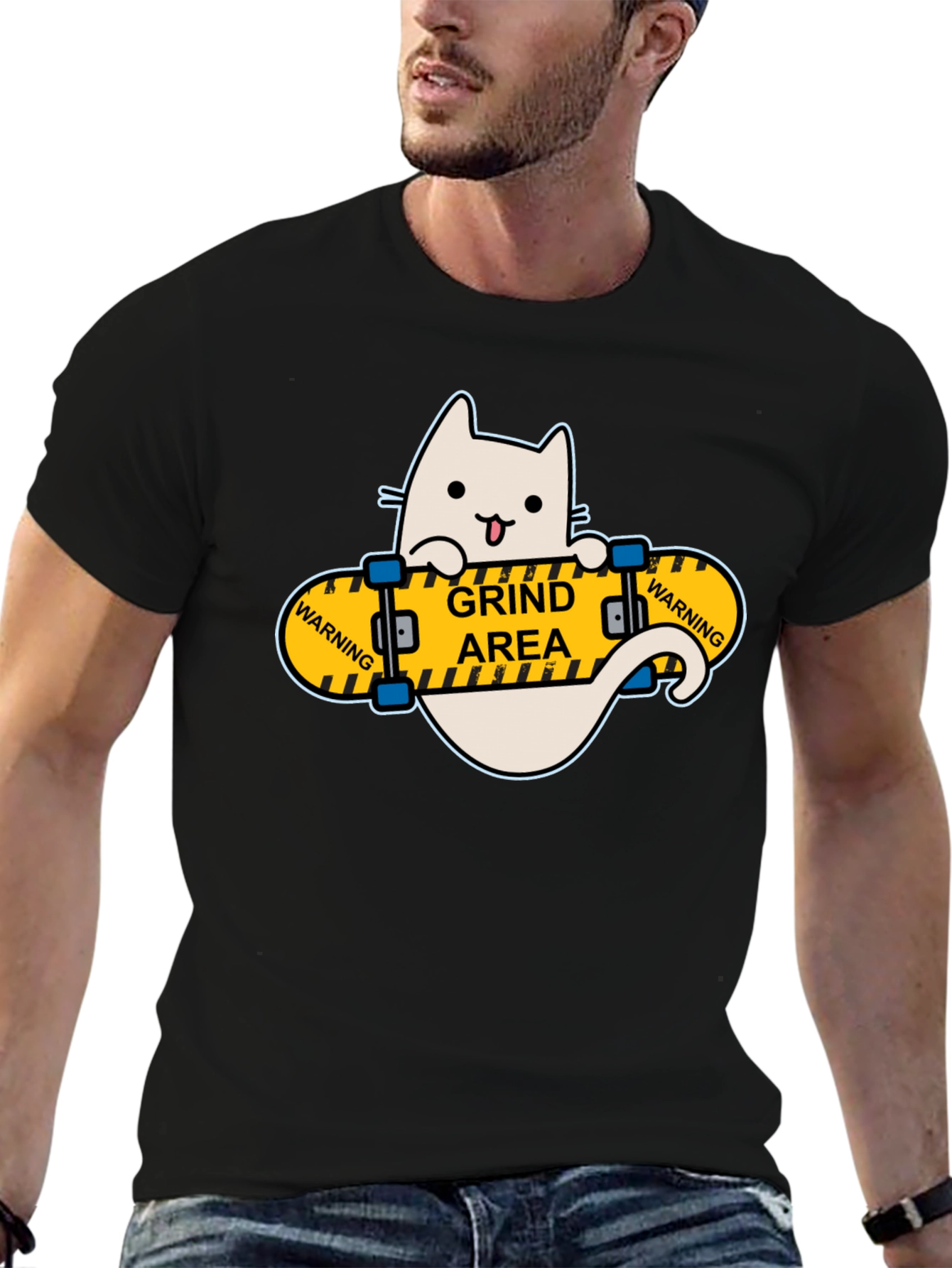 Grind Area Cat Skateboard T-Shirt