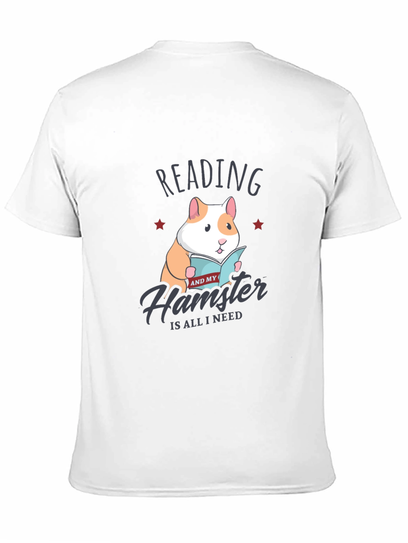 Reading Hamster T-Shirt:  Cute Graphic Tee