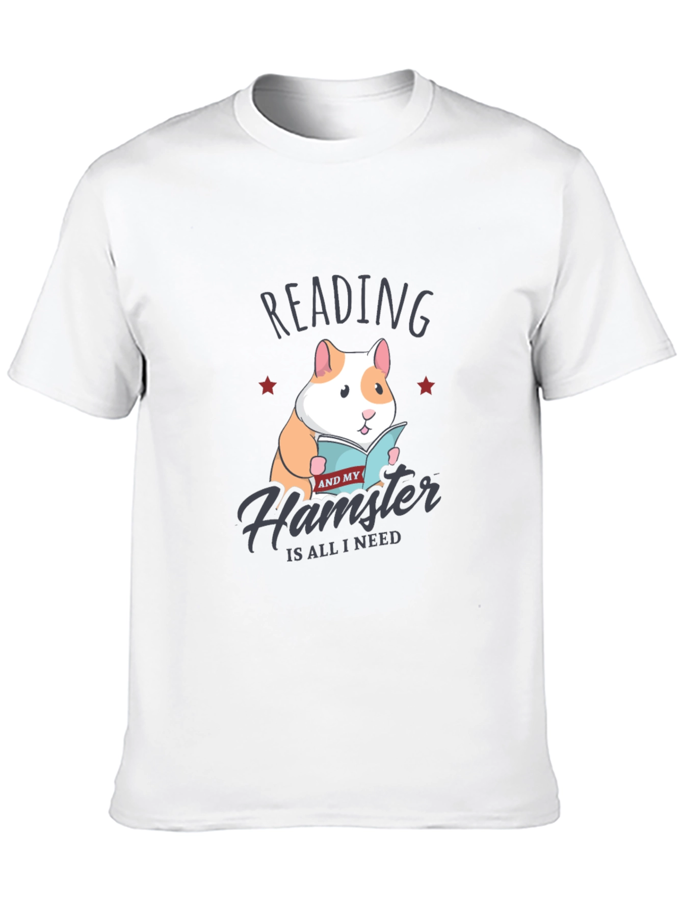 Reading Hamster T-Shirt:  Cute Graphic Tee