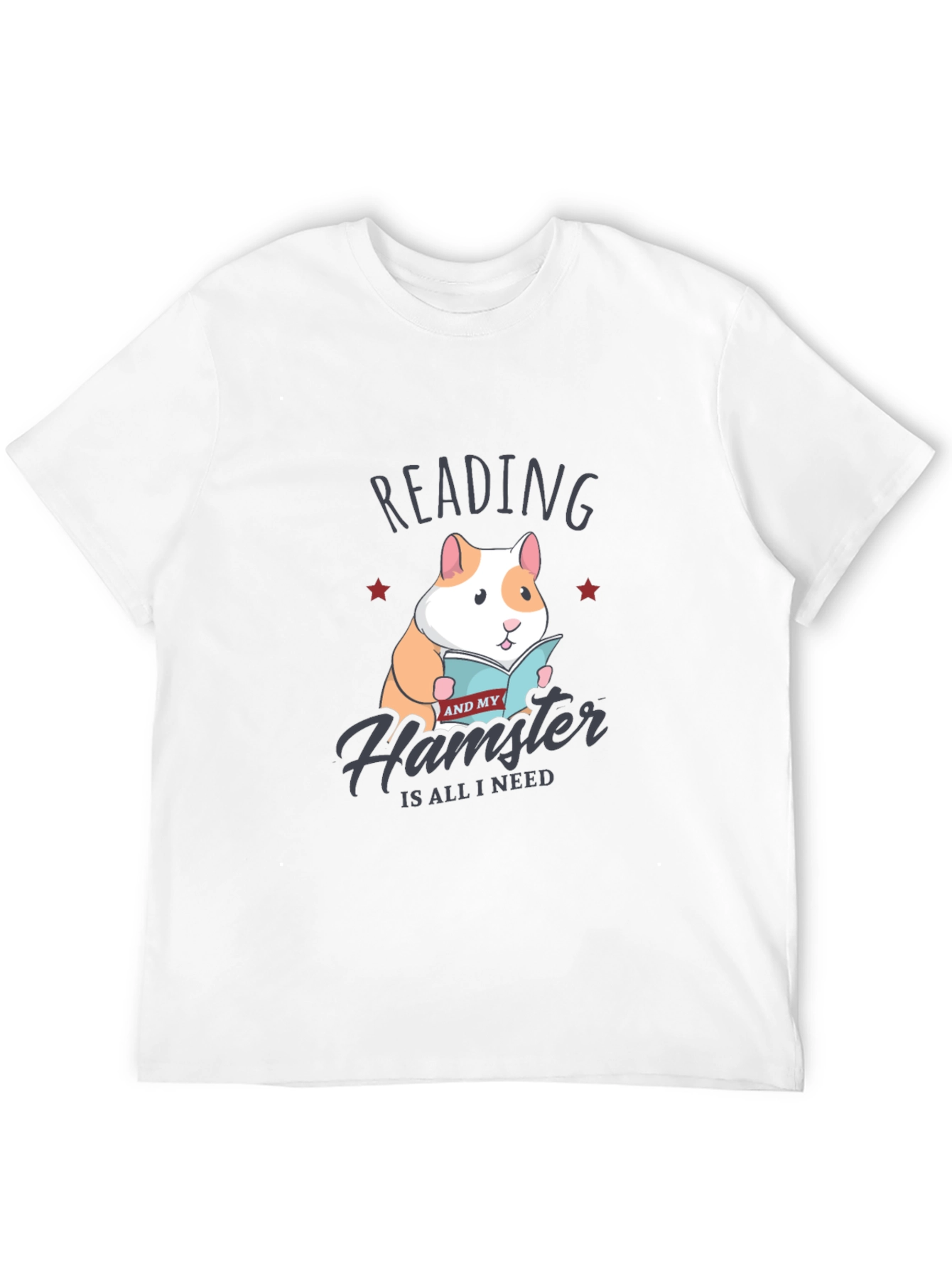 Reading Hamster T-Shirt:  Cute Graphic Tee