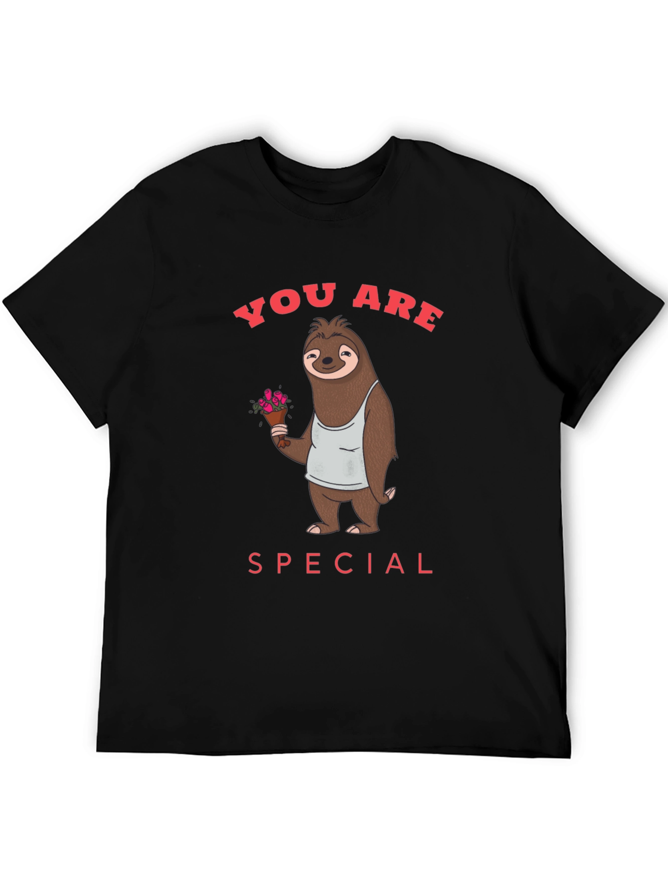 Cute Sloth with Flowers Graphic T-Shirt