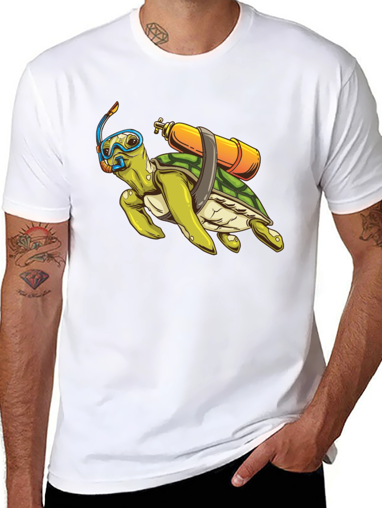 Diving Turtle Graphic Tee