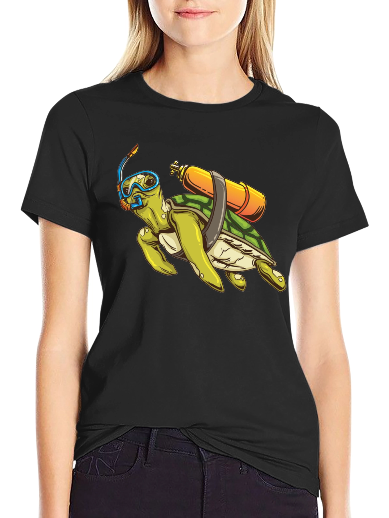 Diving Turtle Graphic Tee