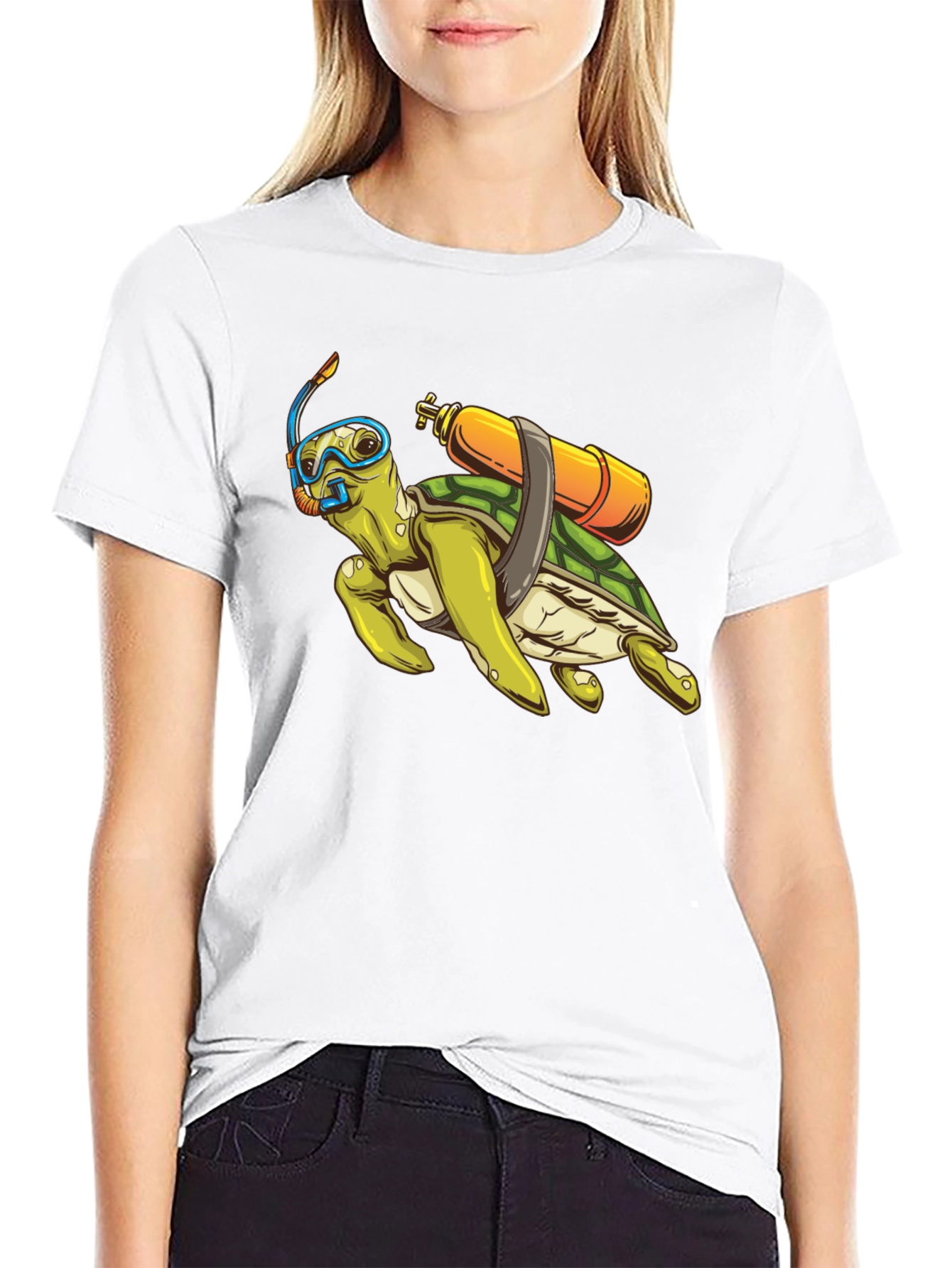 Diving Turtle Graphic Tee