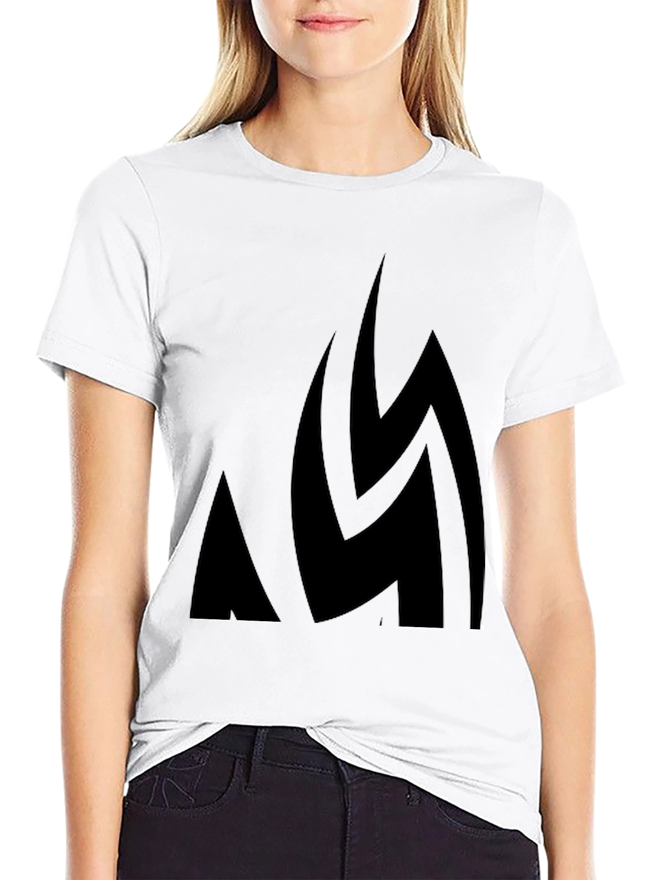 Bold Abstract Black Graphic Tee - Modern Casual Style