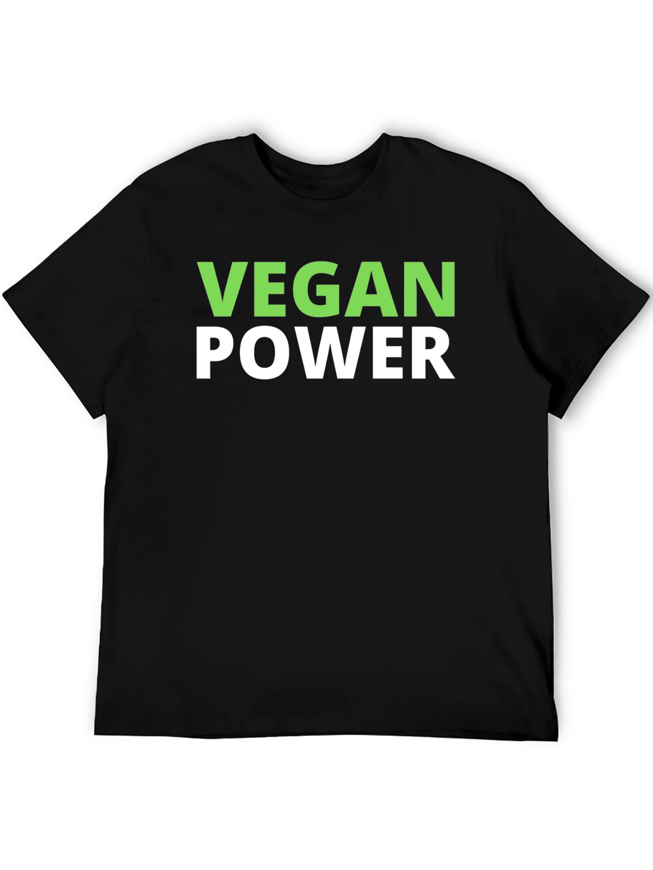Vegan Power T-Shirt - Black Crew Neck Tee