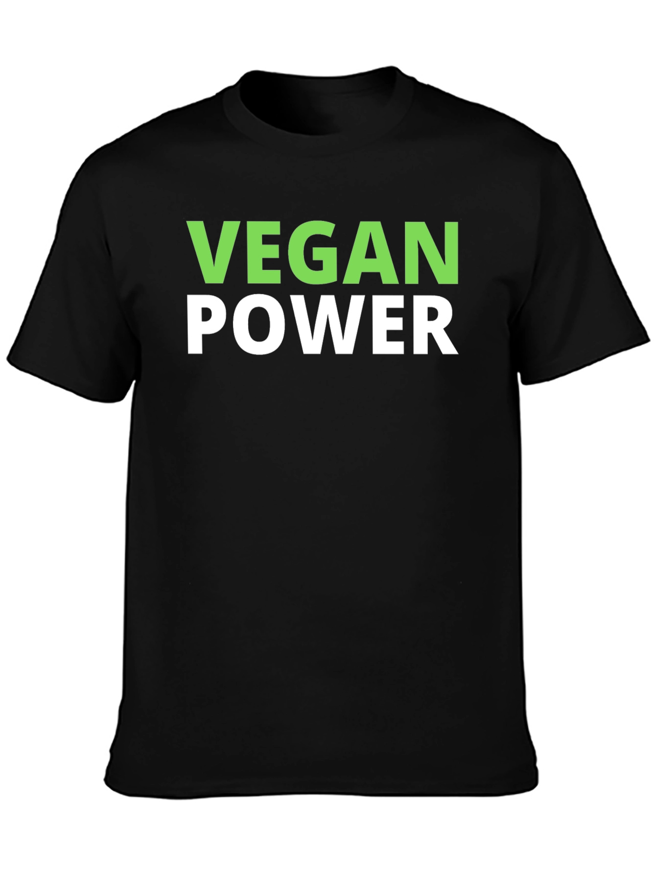 Vegan Power T-Shirt - Black Crew Neck Tee