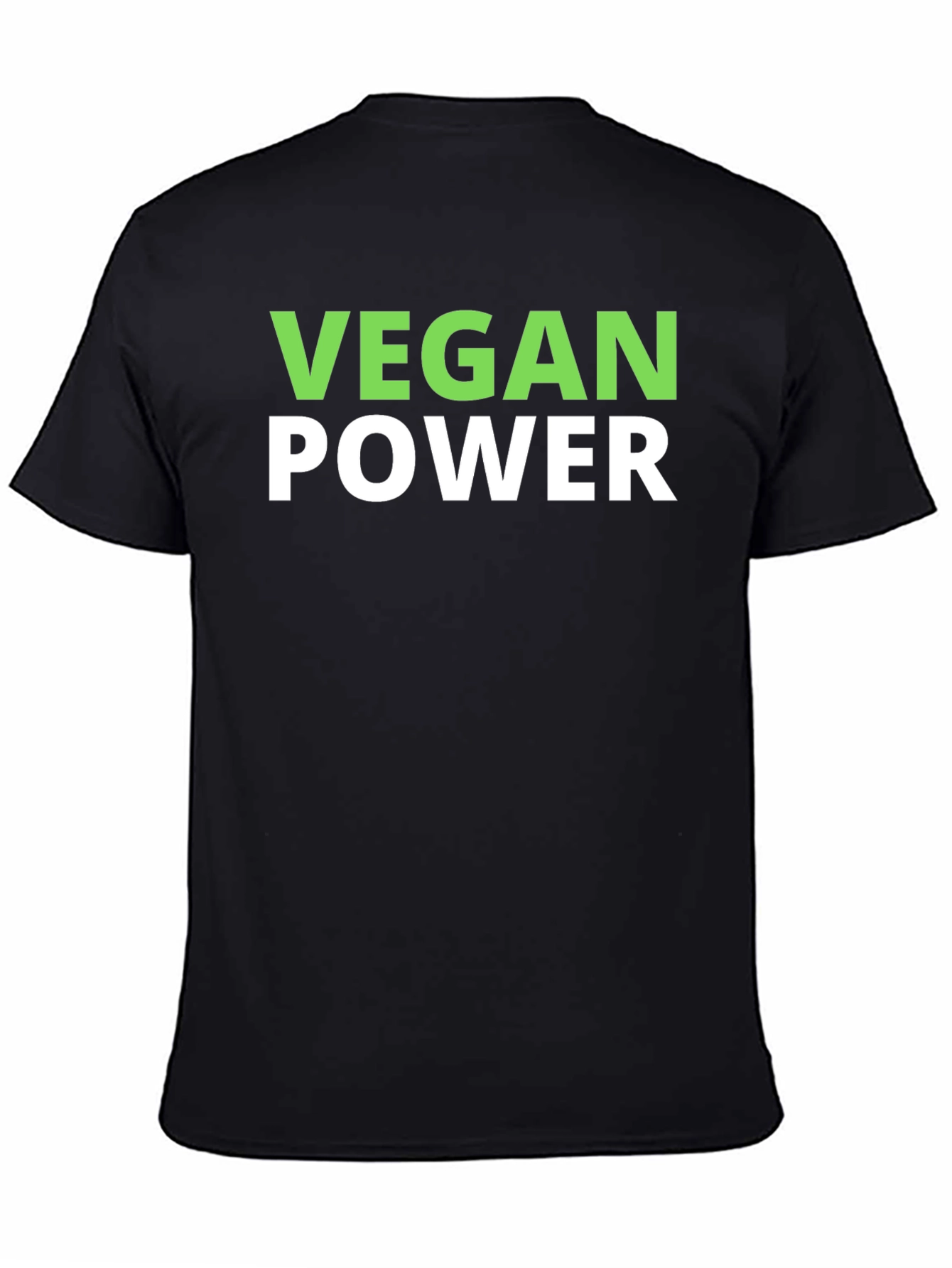 Vegan Power T-Shirt - Black Crew Neck Tee
