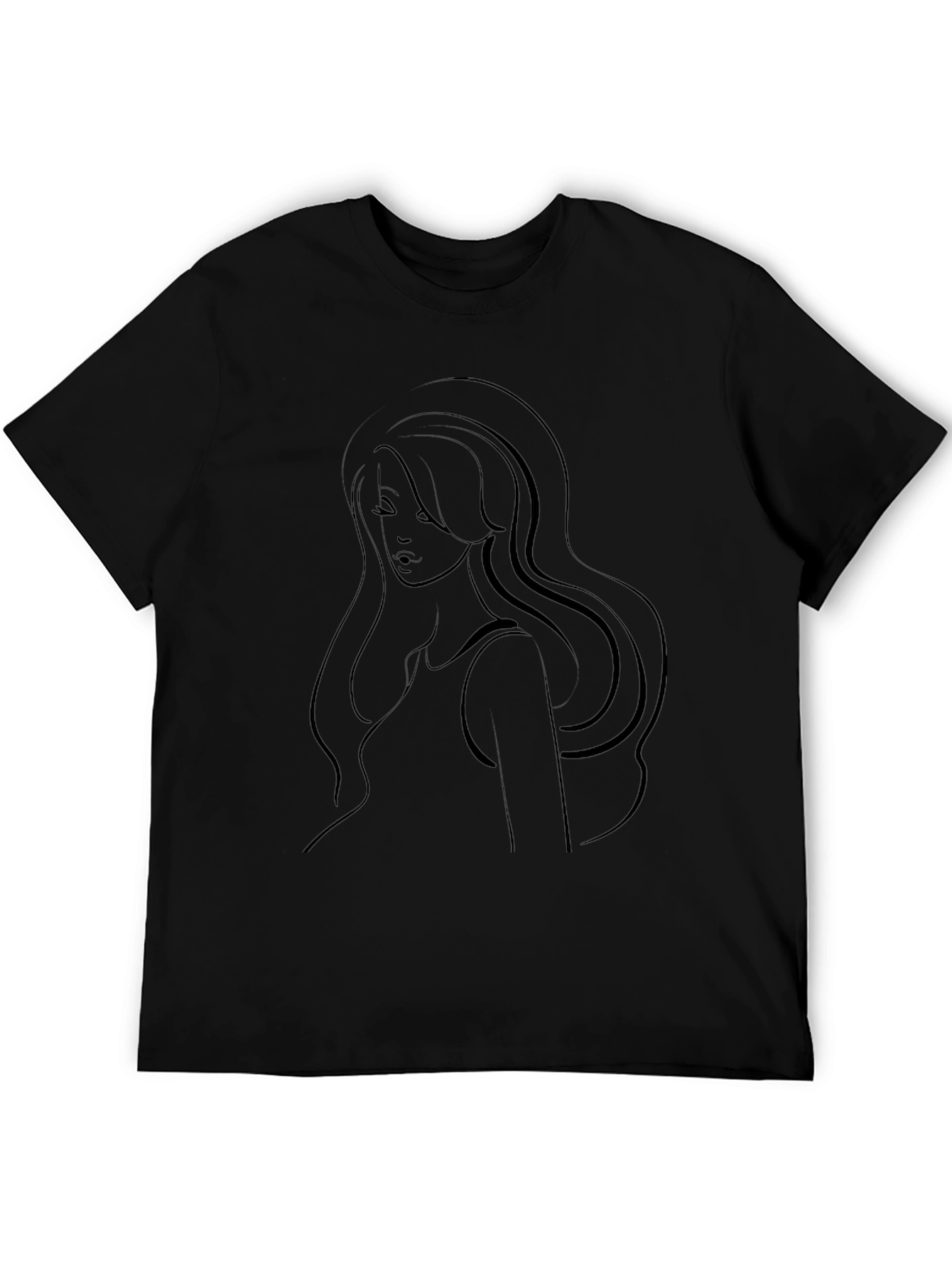 Elegant Woman Silhouette Black Graphic Tee
