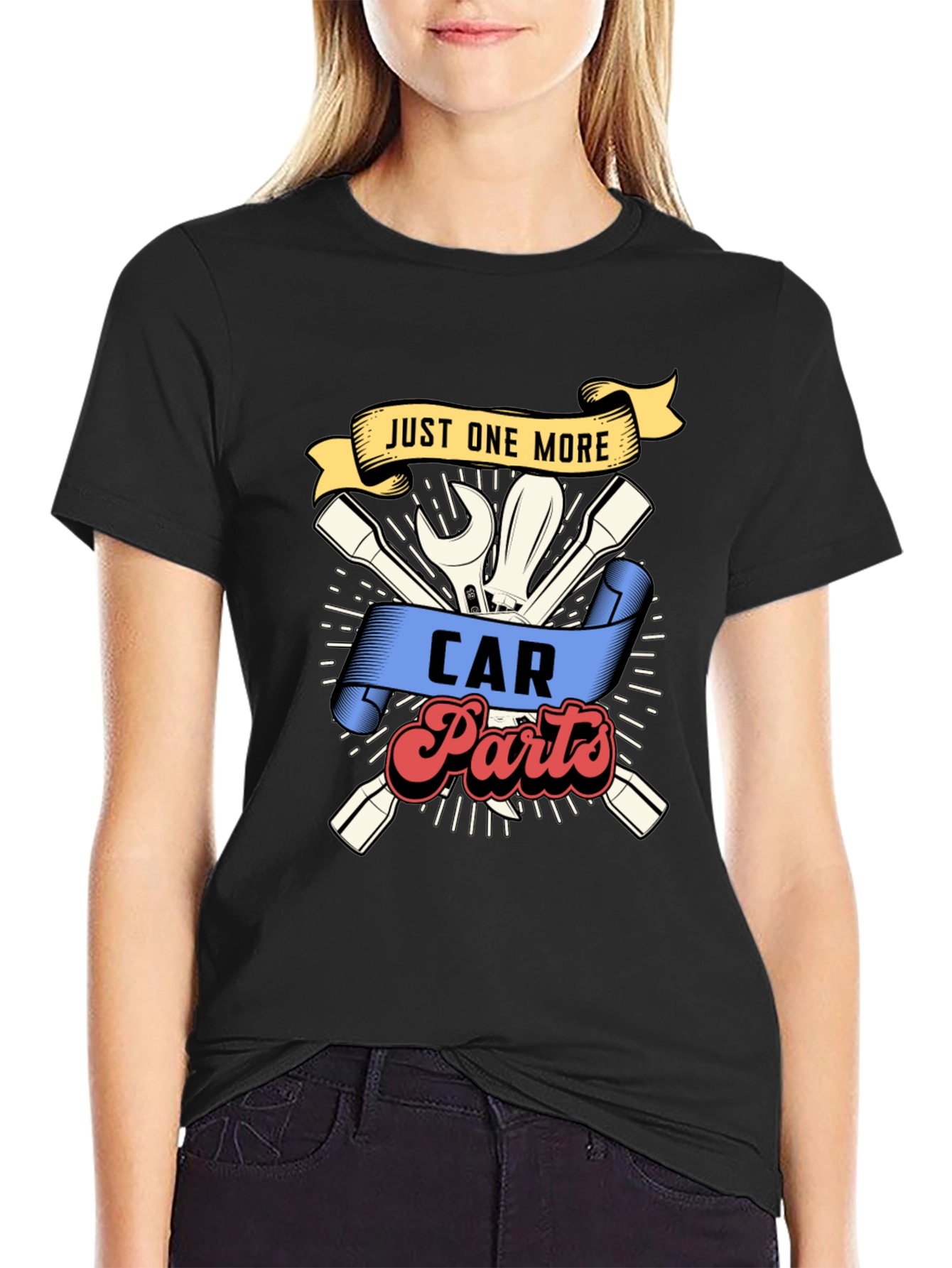 Just One More Car Parts Mechanic Black T-Shirt