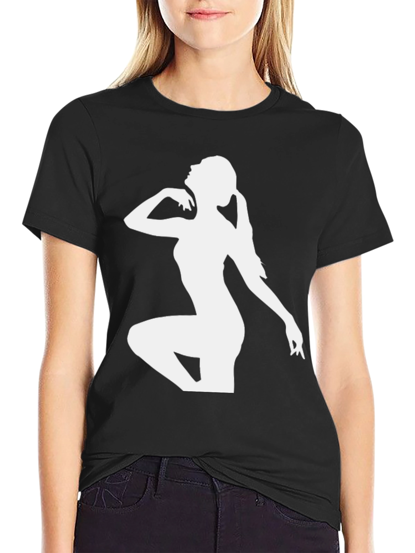 Silhouette Tee - Sleek Black Graphic T-Shirt