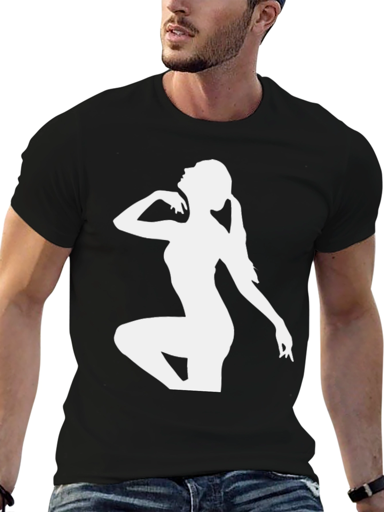 Silhouette Tee - Sleek Black Graphic T-Shirt