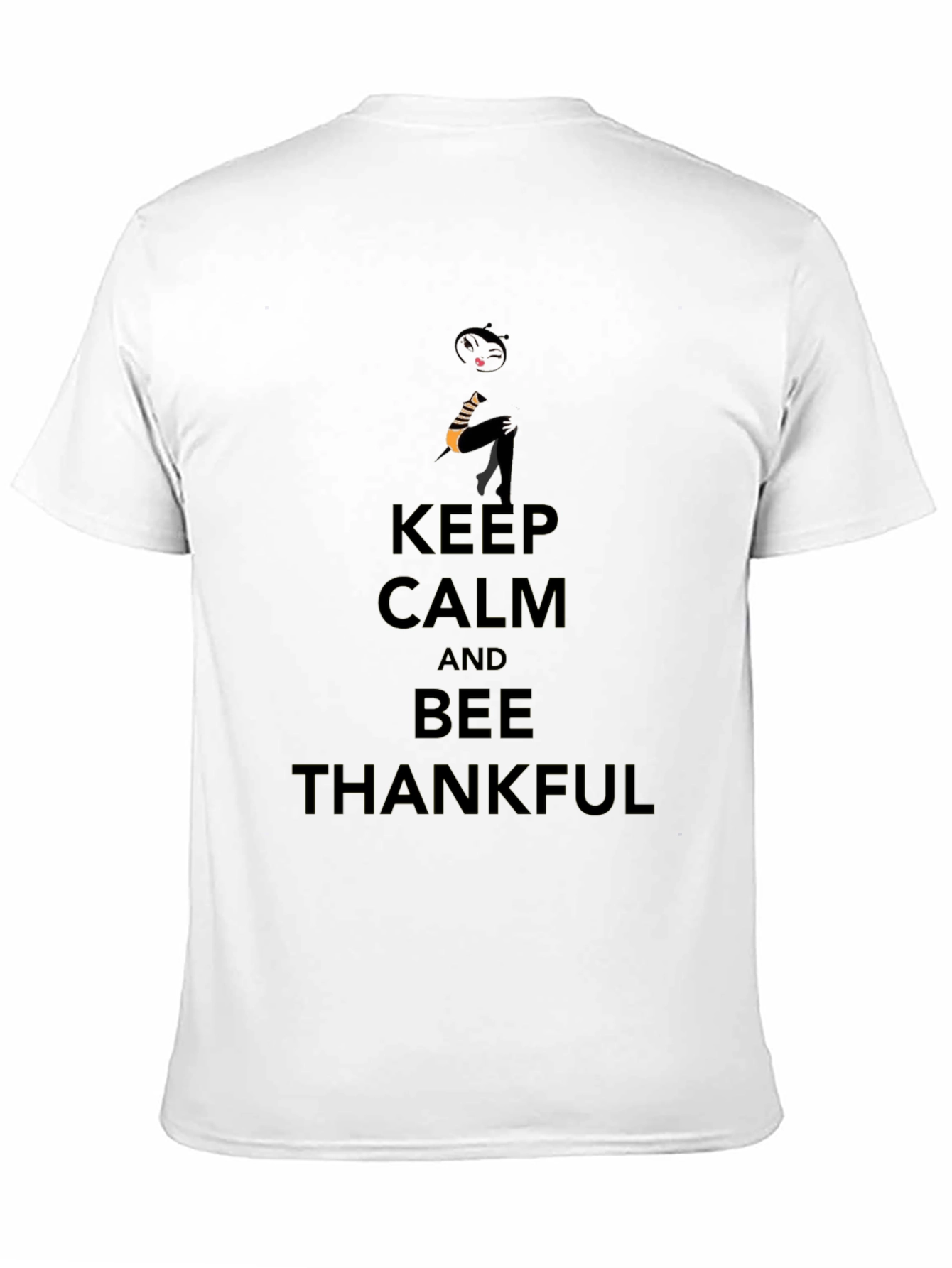 Keep Calm and Bee Thankful Black T-Shirt