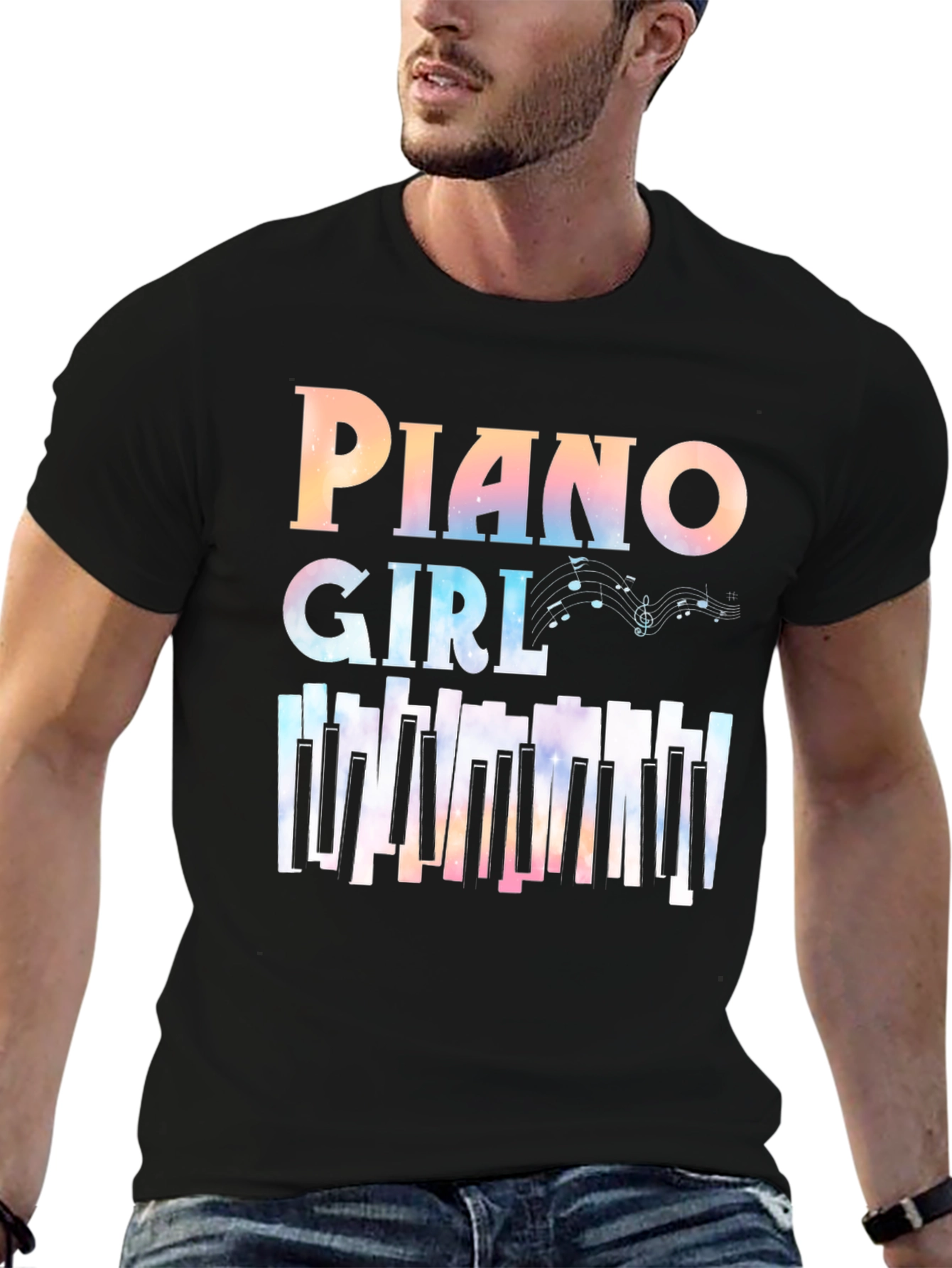 Piano Girl Graphic T-Shirt