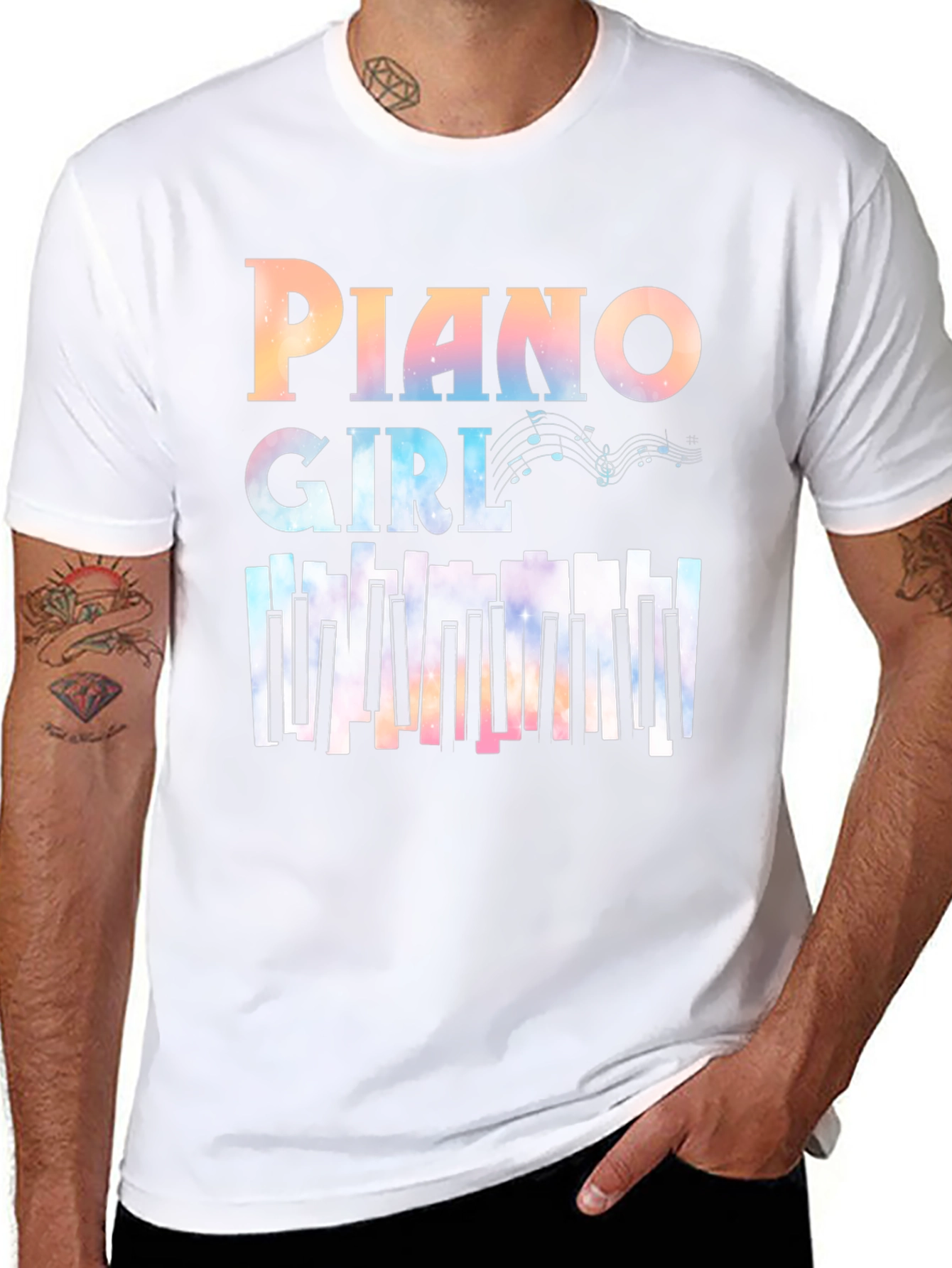 Piano Girl Graphic T-Shirt