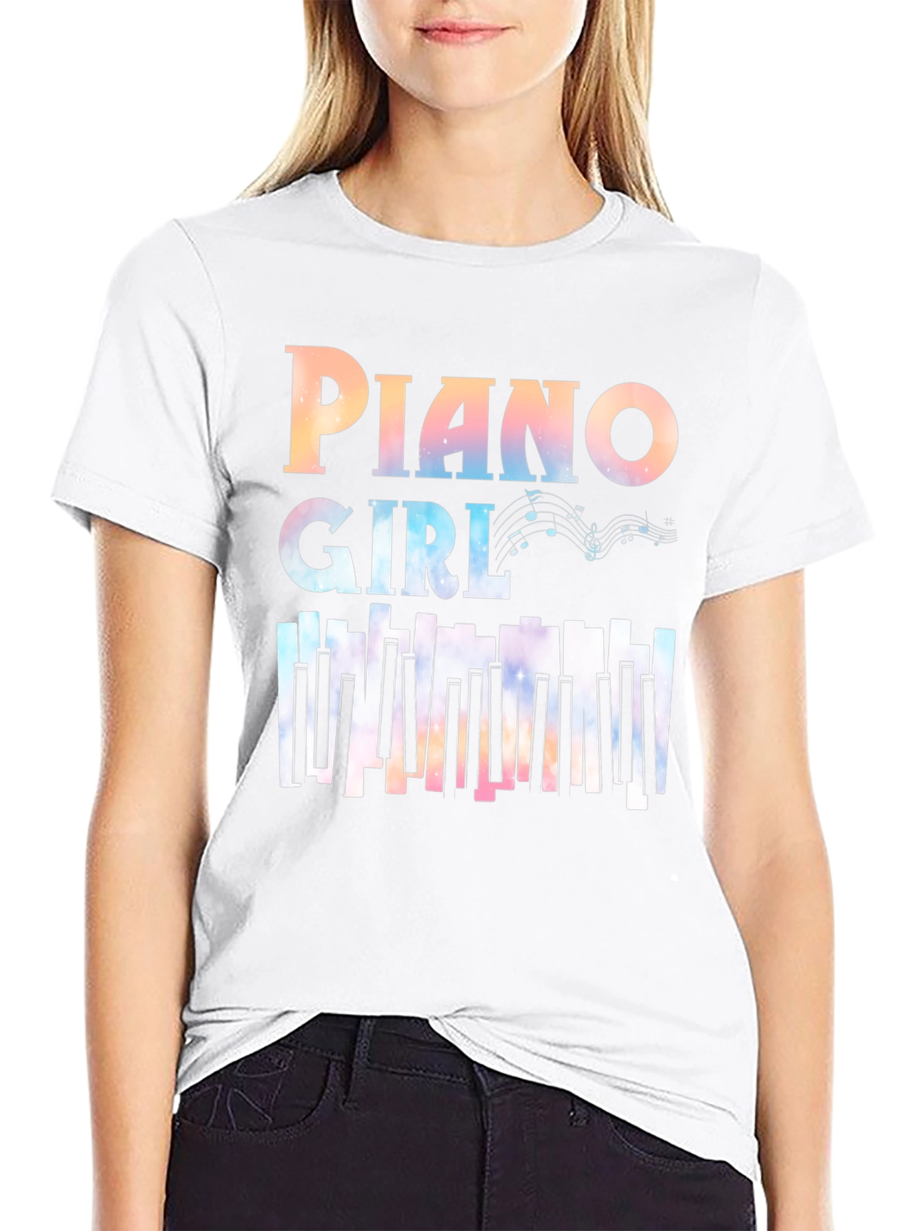 Piano Girl Graphic T-Shirt
