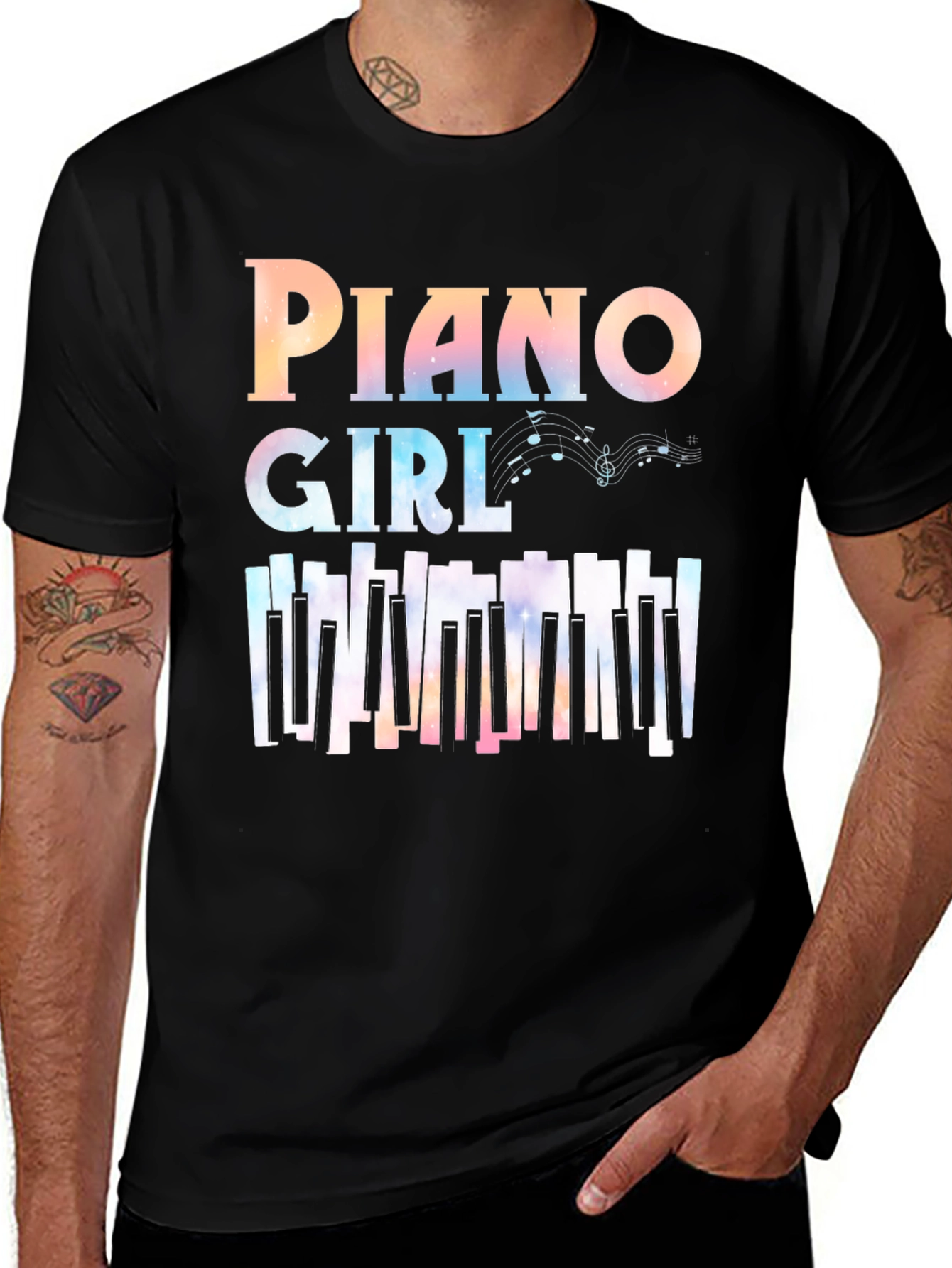 Piano Girl Graphic T-Shirt