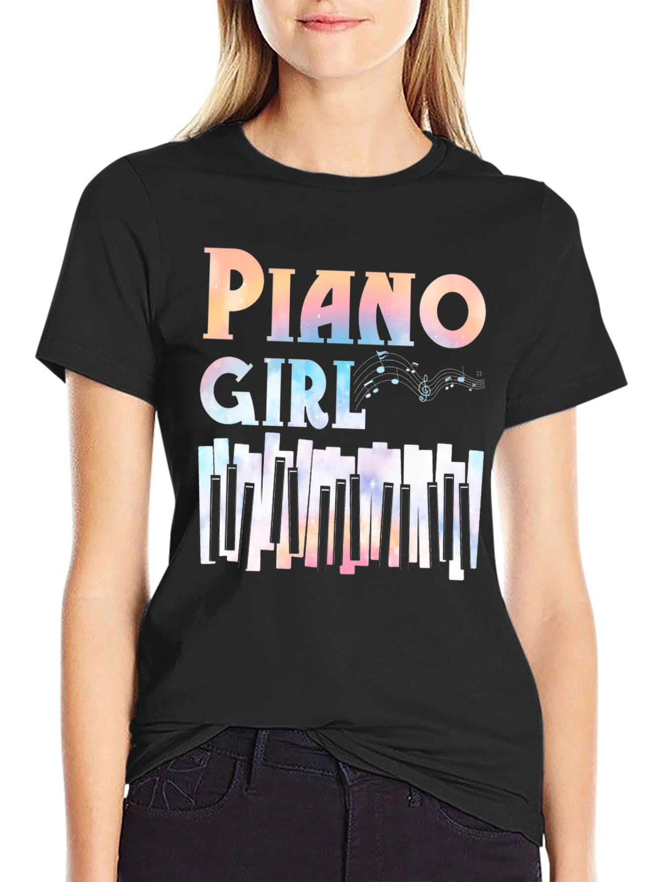 Piano Girl Graphic T-Shirt