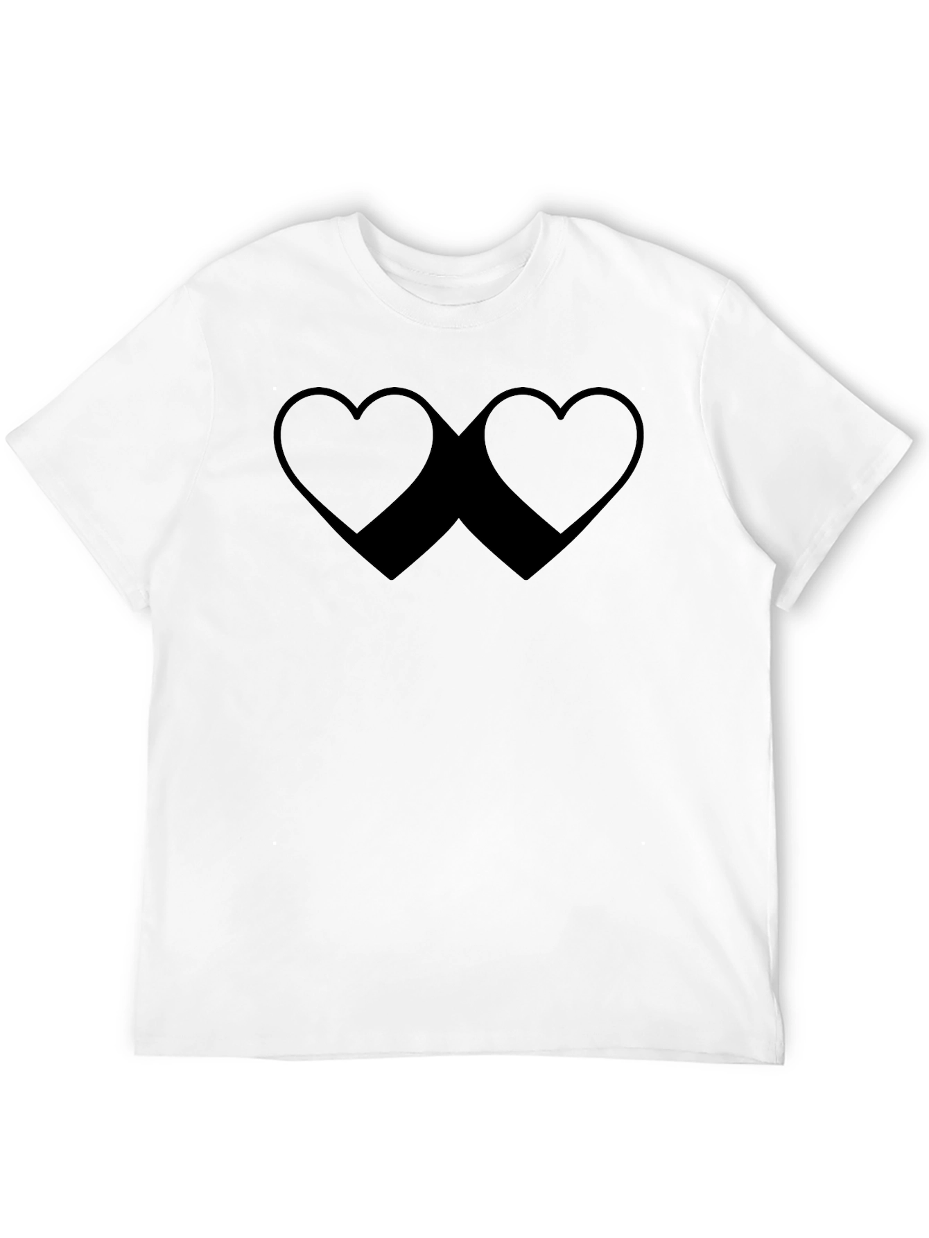 Heart Silhouette Graphic Tee - Casual Black T-Shirt