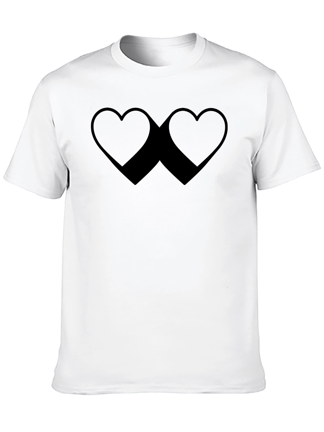 Heart Silhouette Graphic Tee - Casual Black T-Shirt