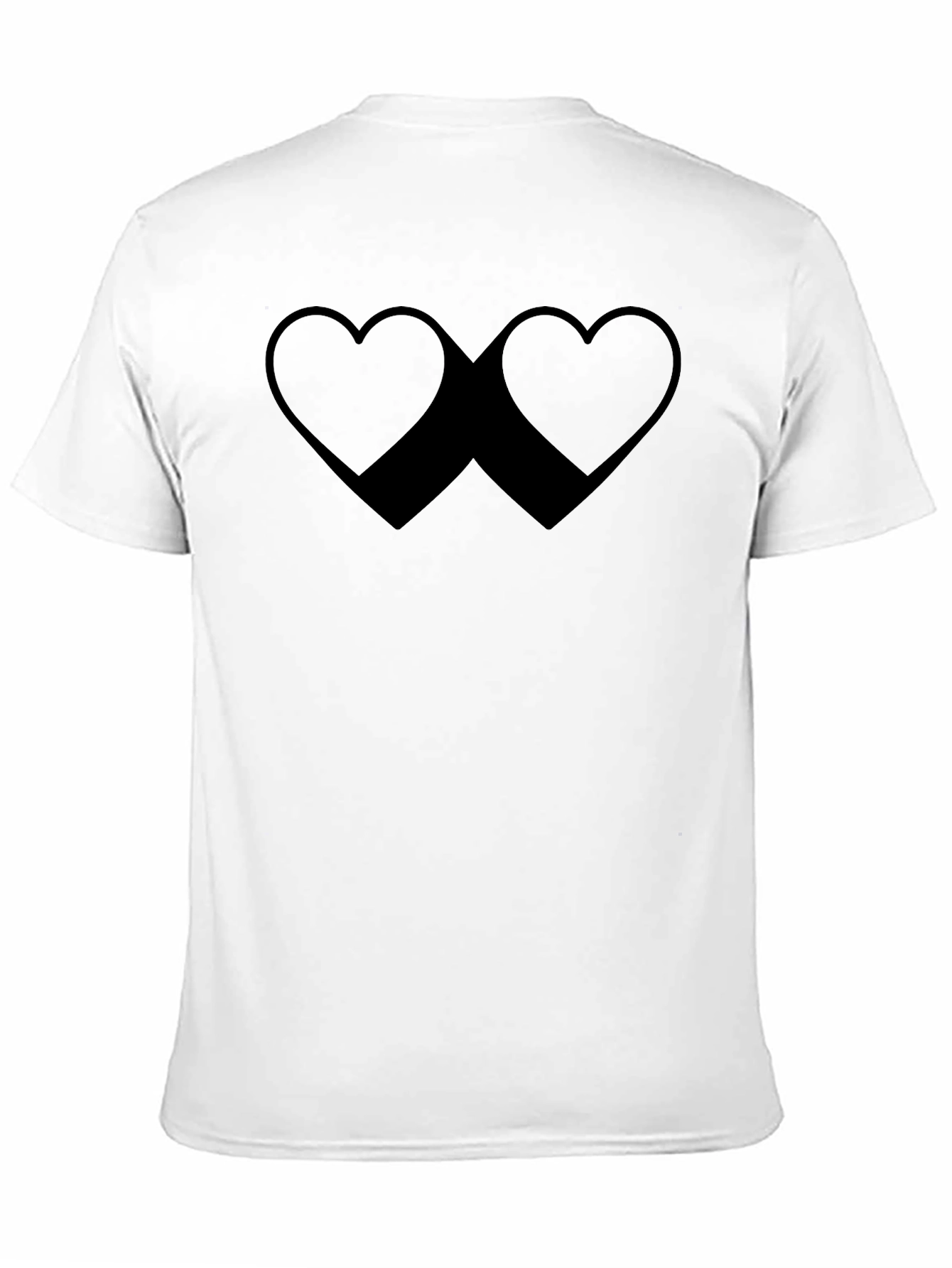 Heart Silhouette Graphic Tee - Casual Black T-Shirt