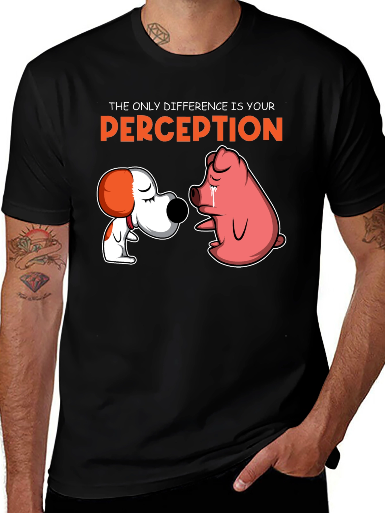 Perception Graphic Tee - Dog and Pig