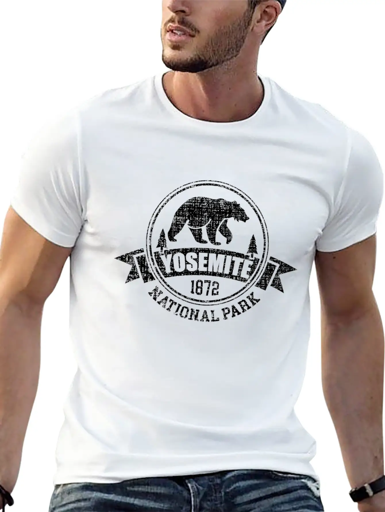 Yosemite National Park Bear Sierra Nevada Unisex Casual T-Shirt – Clean Design For Daily Comfort