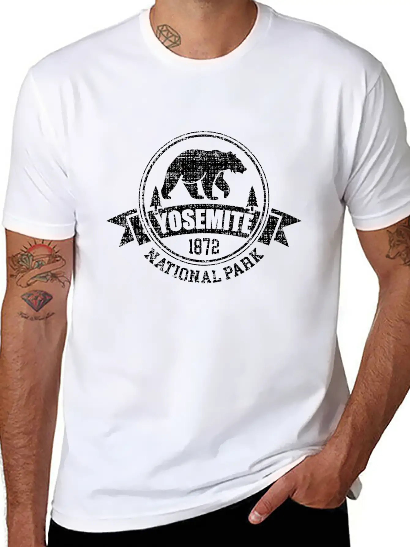 Yosemite National Park Bear Sierra Nevada Unisex Casual T-Shirt – Clean Design For Daily Comfort