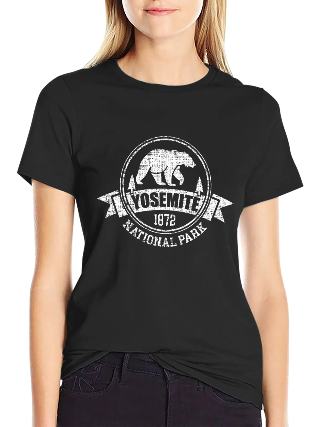 Yosemite National Park Bear Sierra Nevada Unisex Casual T-Shirt – Clean Design For Daily Comfort
