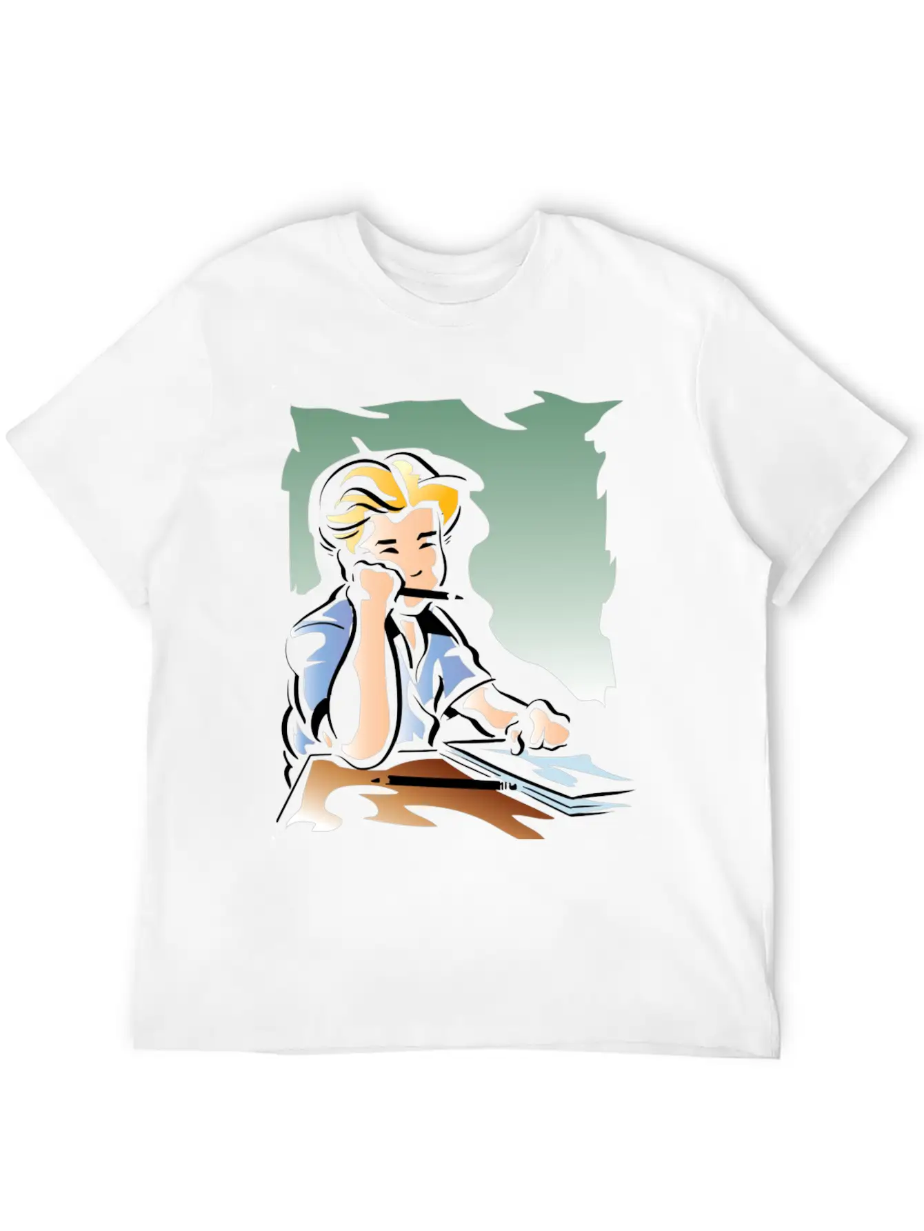 Young Boy Reading Unisex Casual T-Shirt – Clean Design For Daily Comfort