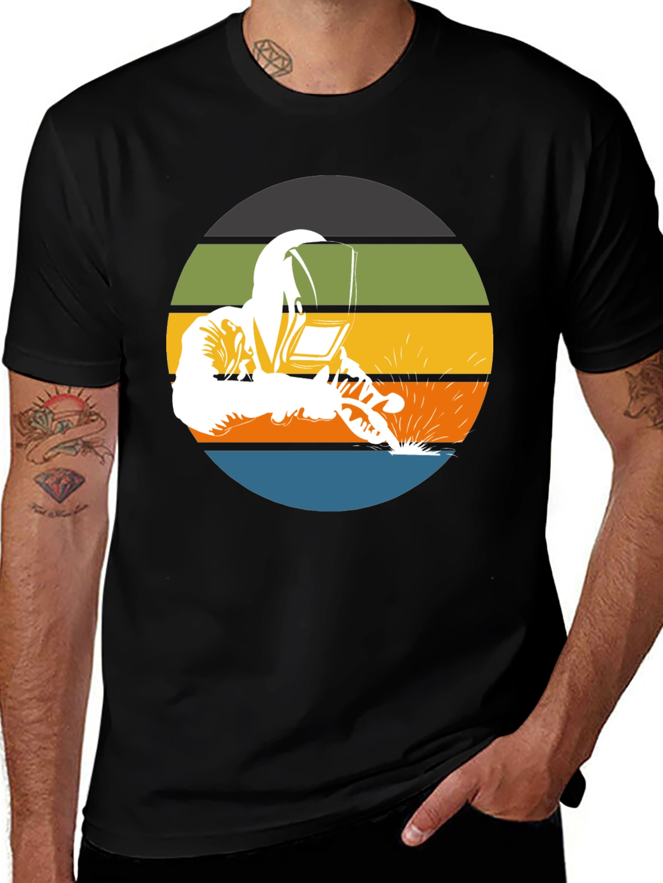 Welder Graphic Tee - Retro Style Welding T-Shirt