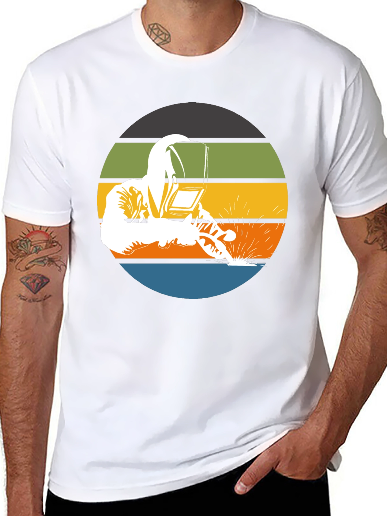 Welder Graphic Tee - Retro Style Welding T-Shirt