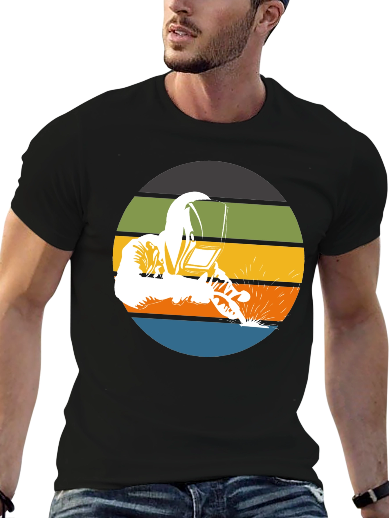 Welder Graphic Tee - Retro Style Welding T-Shirt
