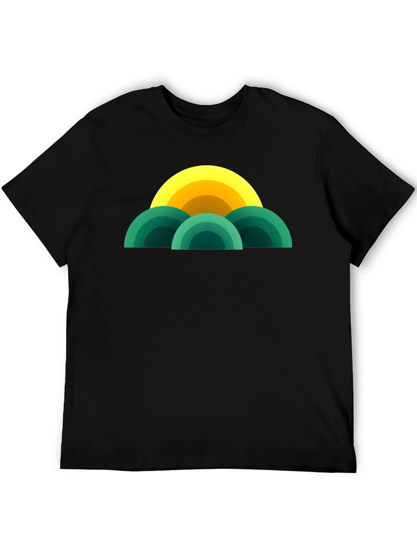 Retro Sunset T-Shirt - Modern Geometric Design