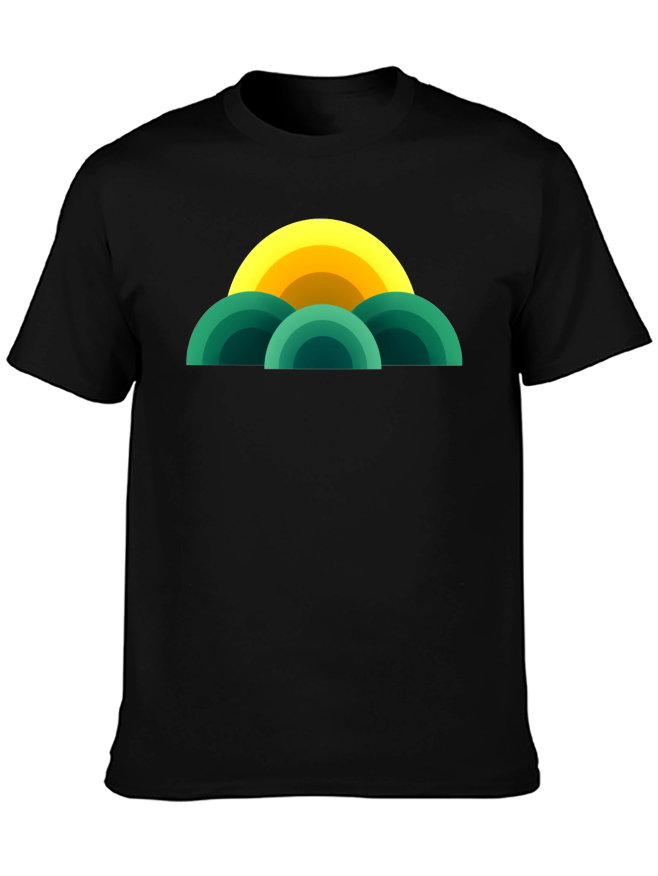 Retro Sunset T-Shirt - Modern Geometric Design