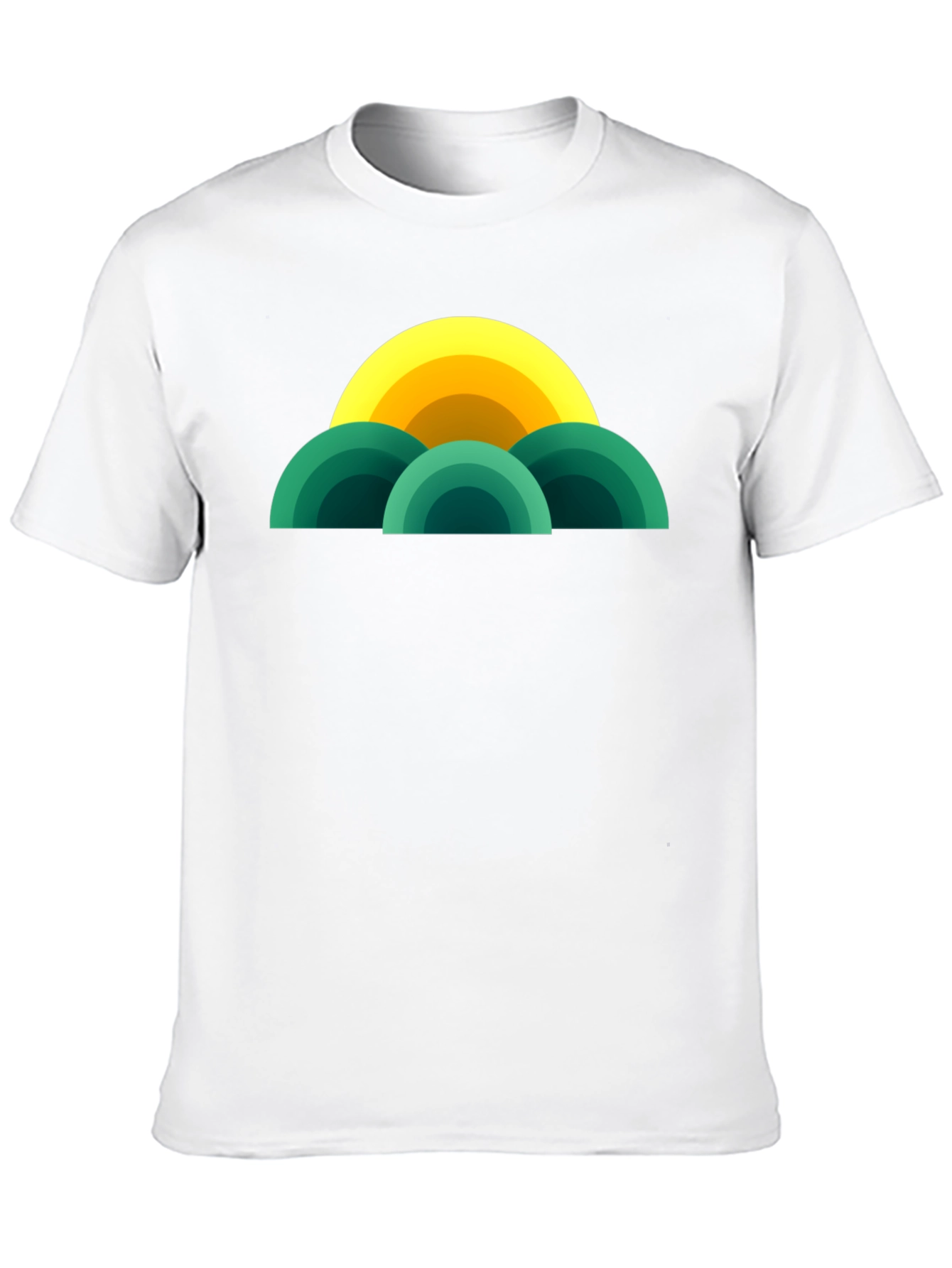 Retro Sunset T-Shirt - Modern Geometric Design