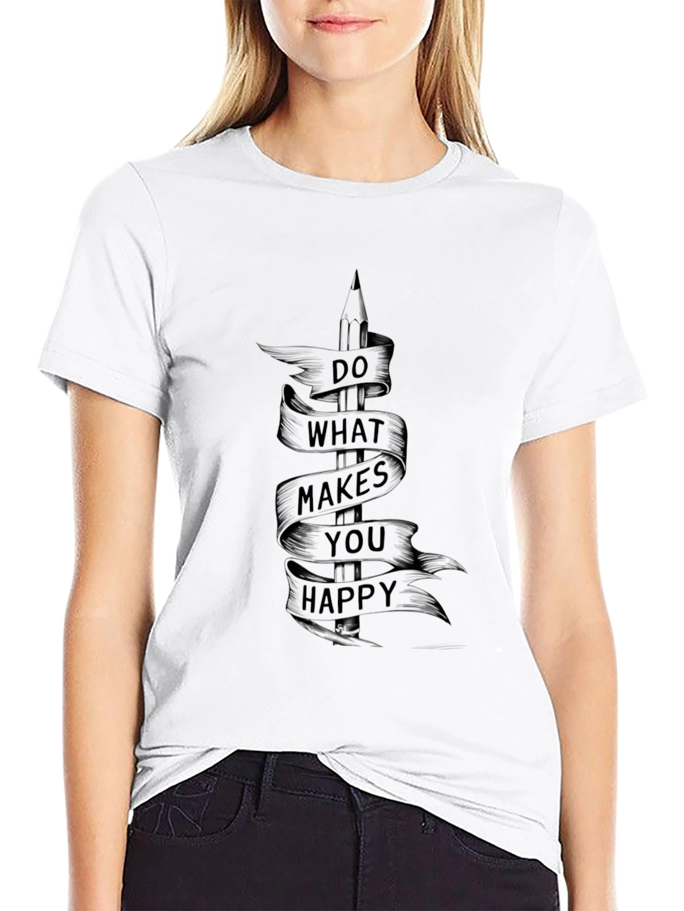 Inspirational Graphic Tee - Do What Makes You Happy
