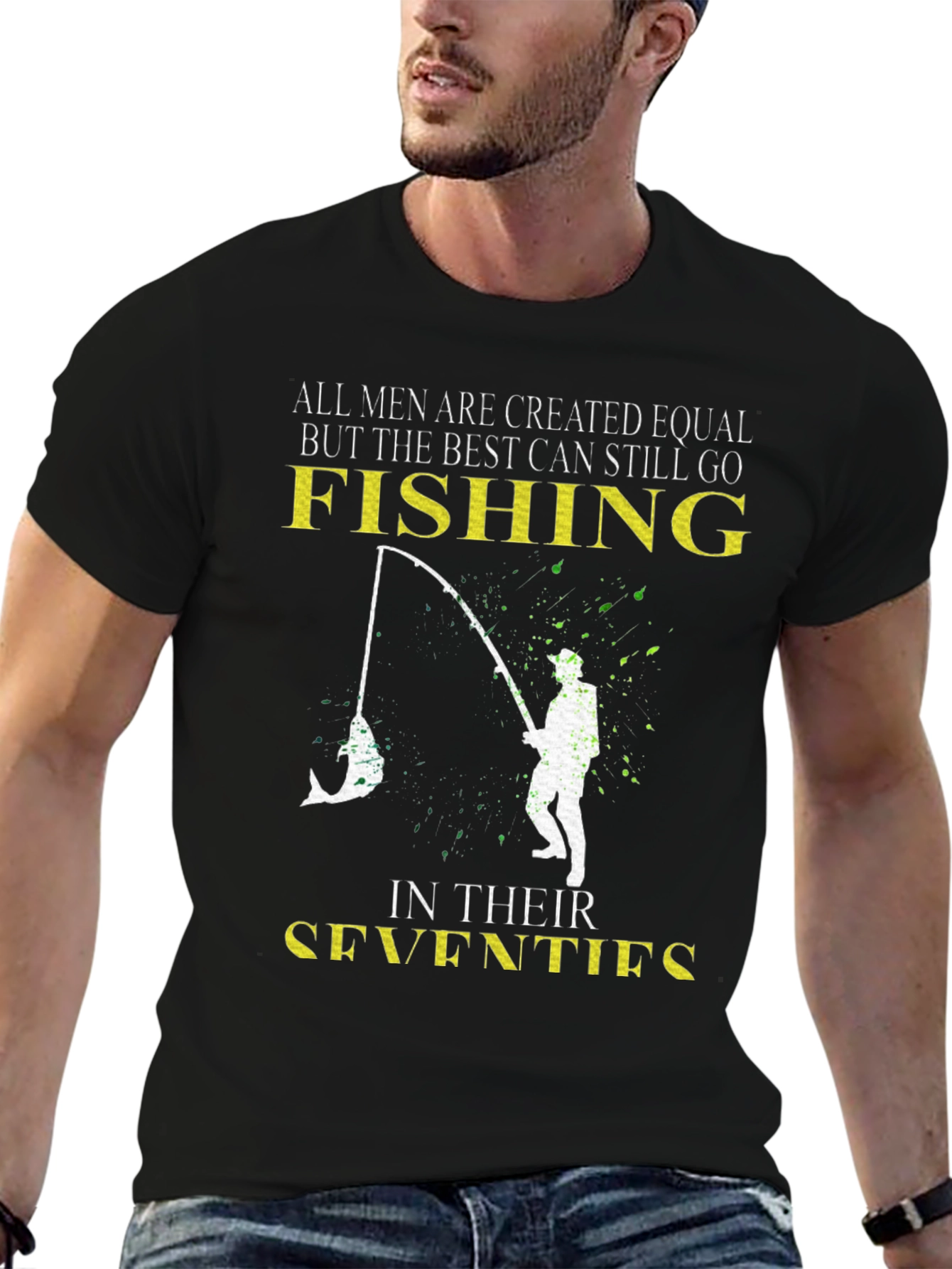 Fishing in Their Seventies Mens T-Shirt