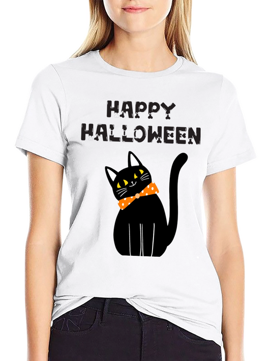 Happy Halloween Black Cat T-Shirt